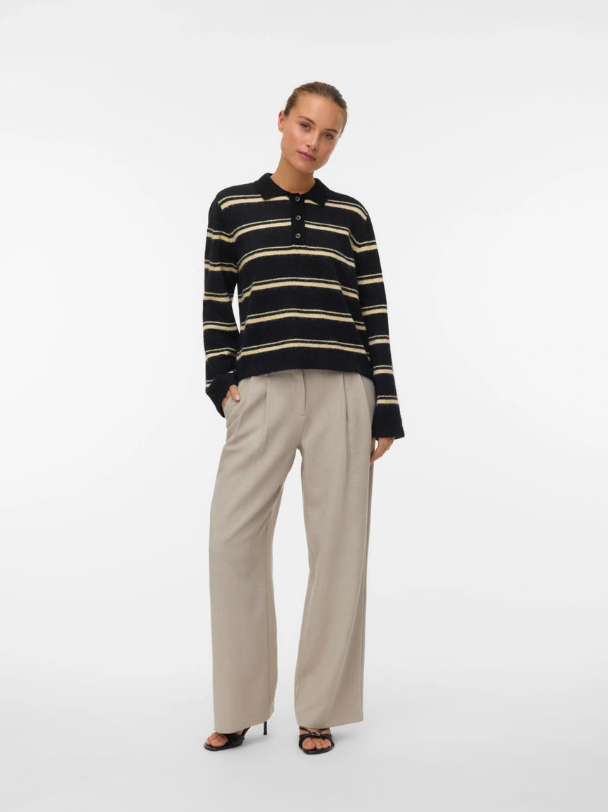 AWARE TACEY LS POLO KNIT