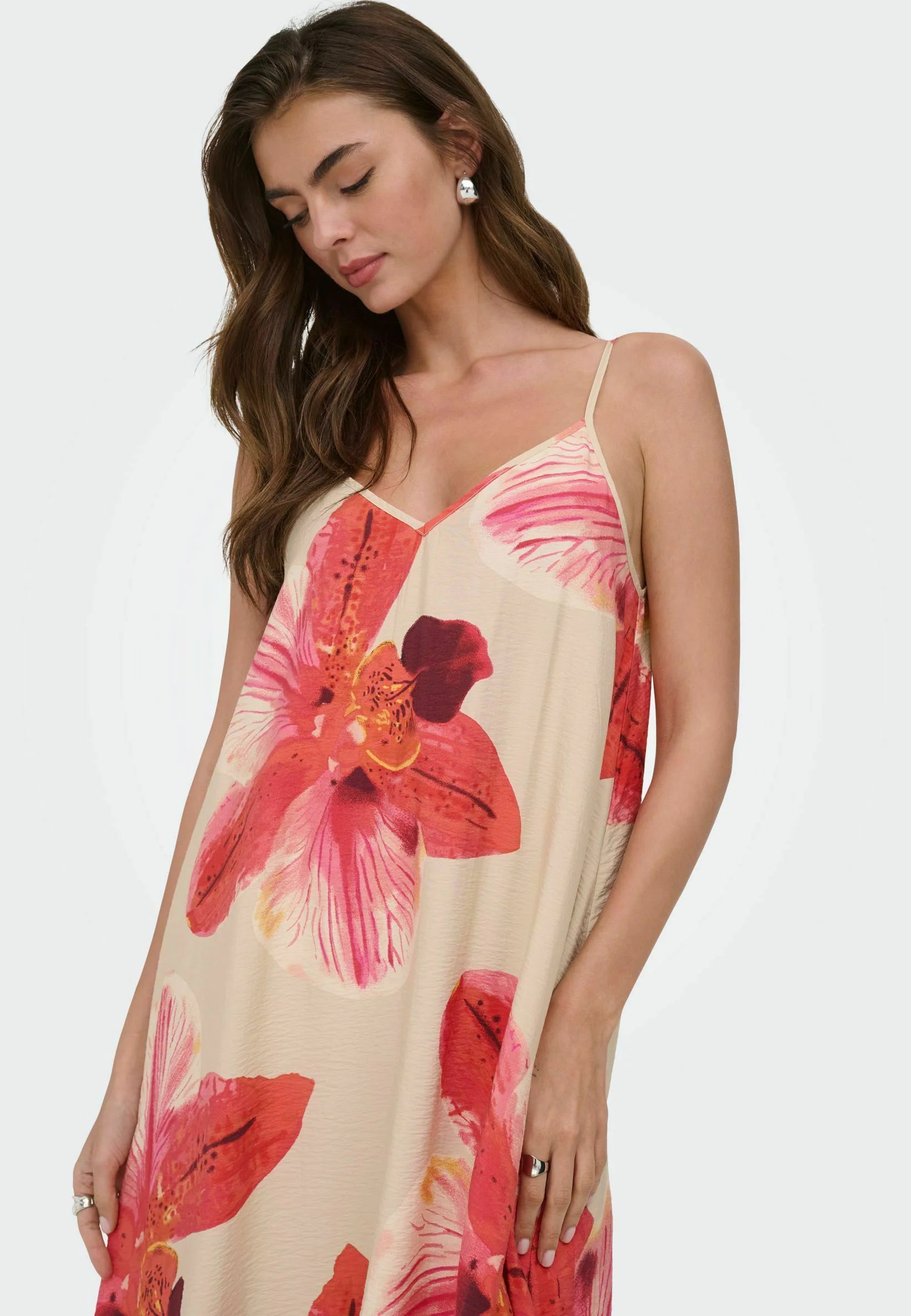 ONLY RESI-ELANOR STRAP BIG FLOWR DRESS
