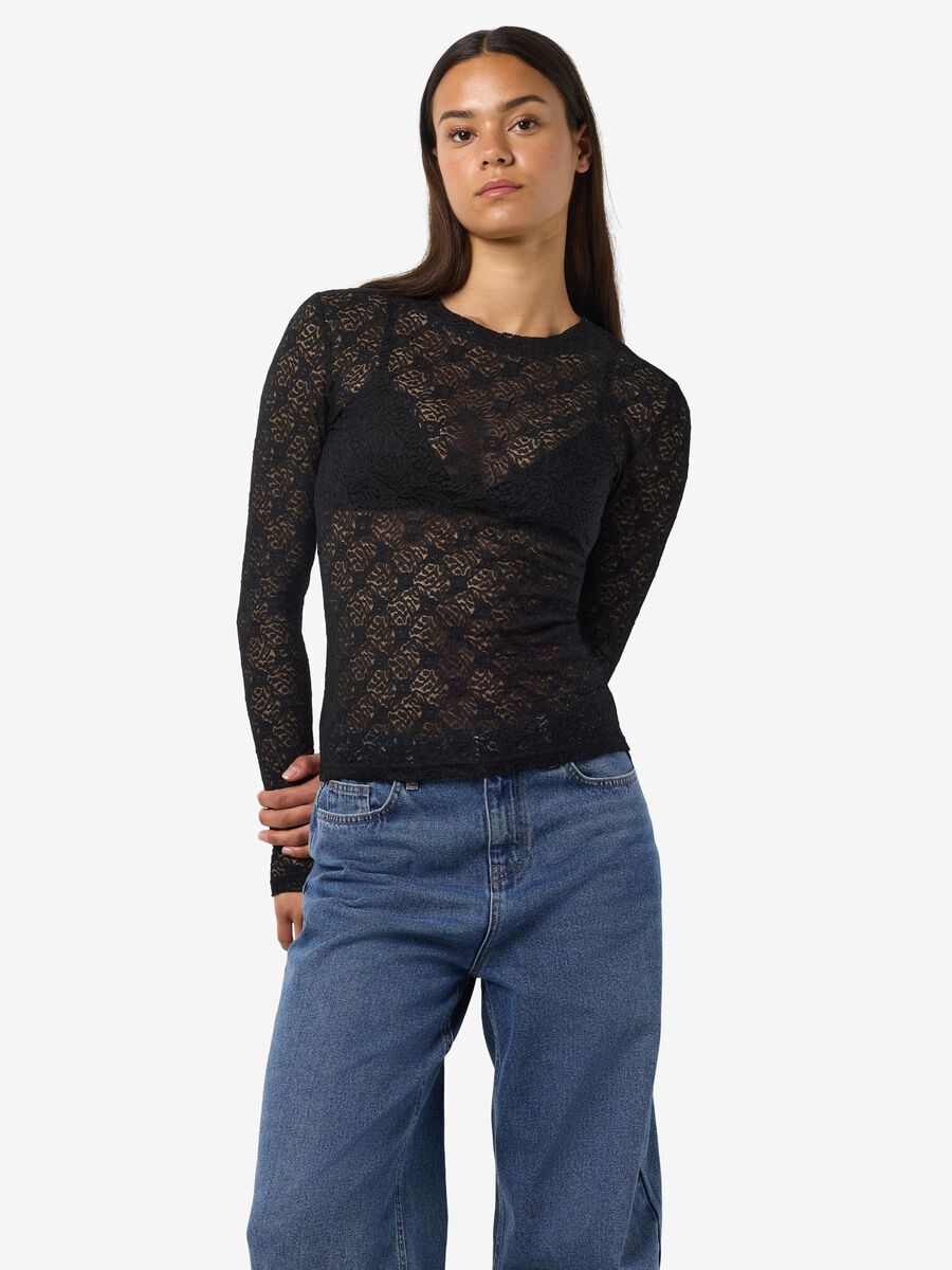 NOISY MAY JUDITH L/S LACE TOP