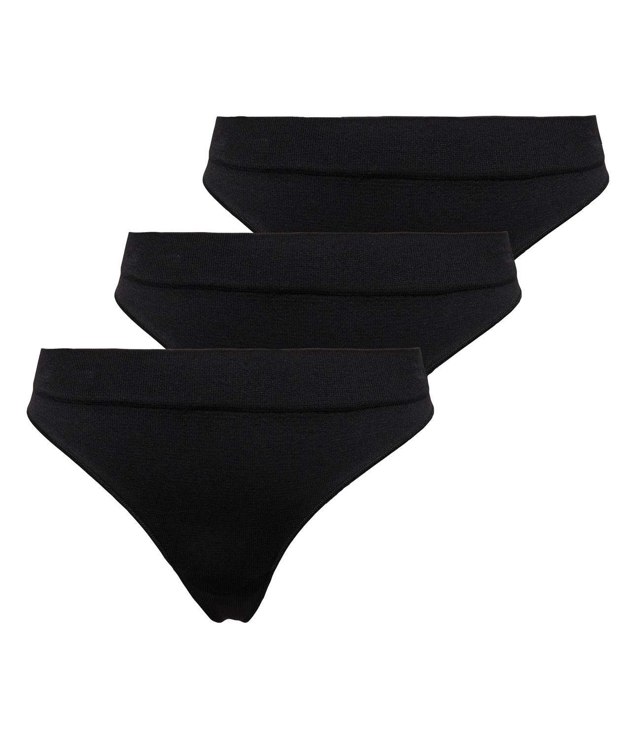 ONLY VICKY RIB S-LES THONG 3-PACK