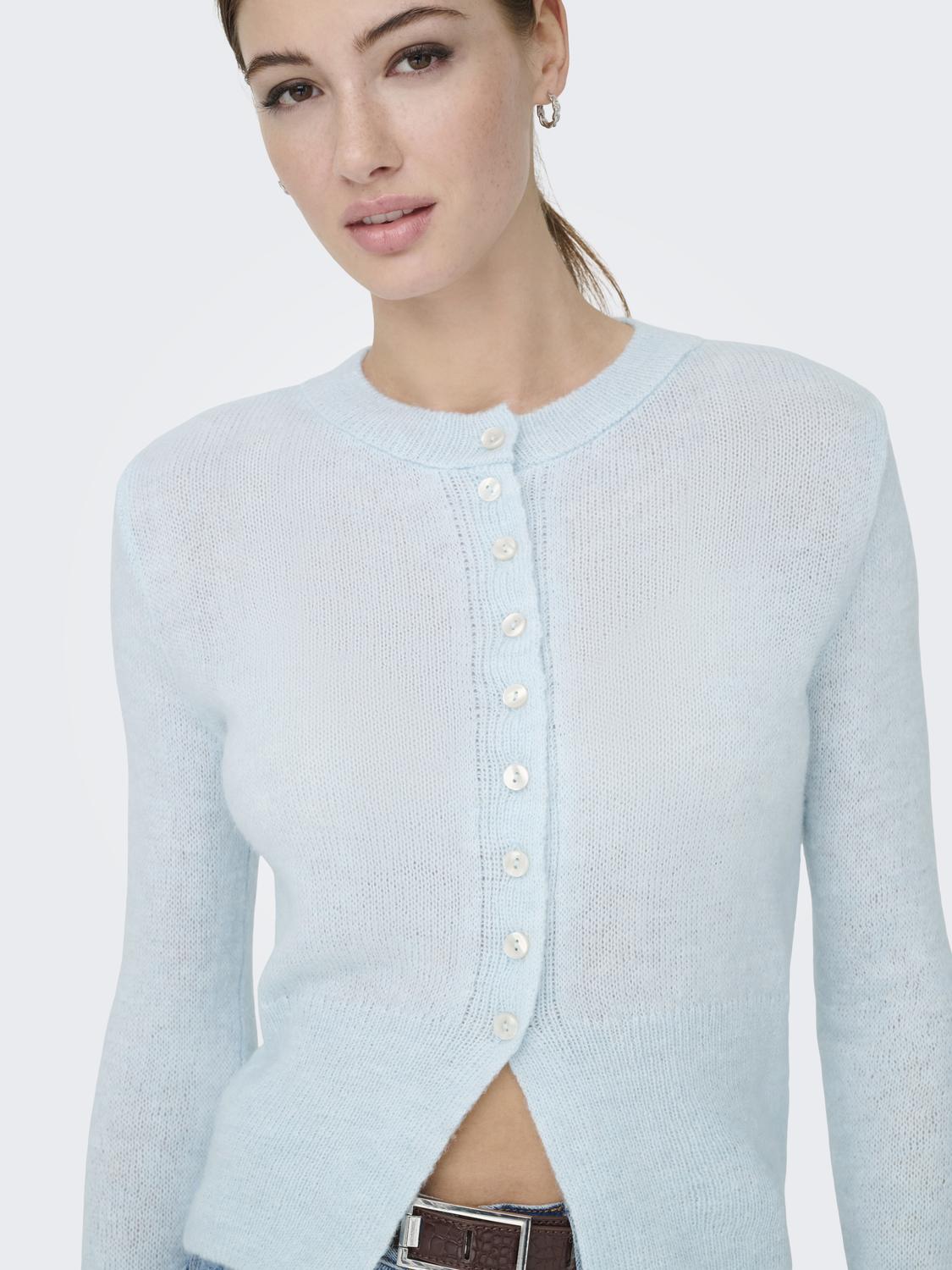 ONLY ELLA LS BUTTON O-NECK CARDIGAN KNT