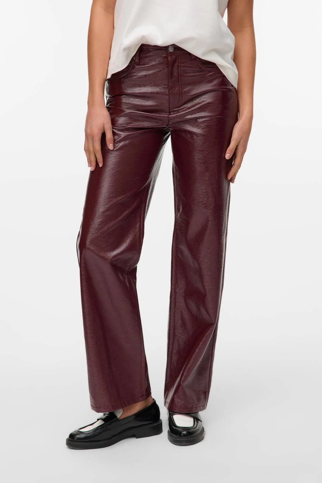 VERO MODA TESSA HR WIDE COLORED VINYL PANTS