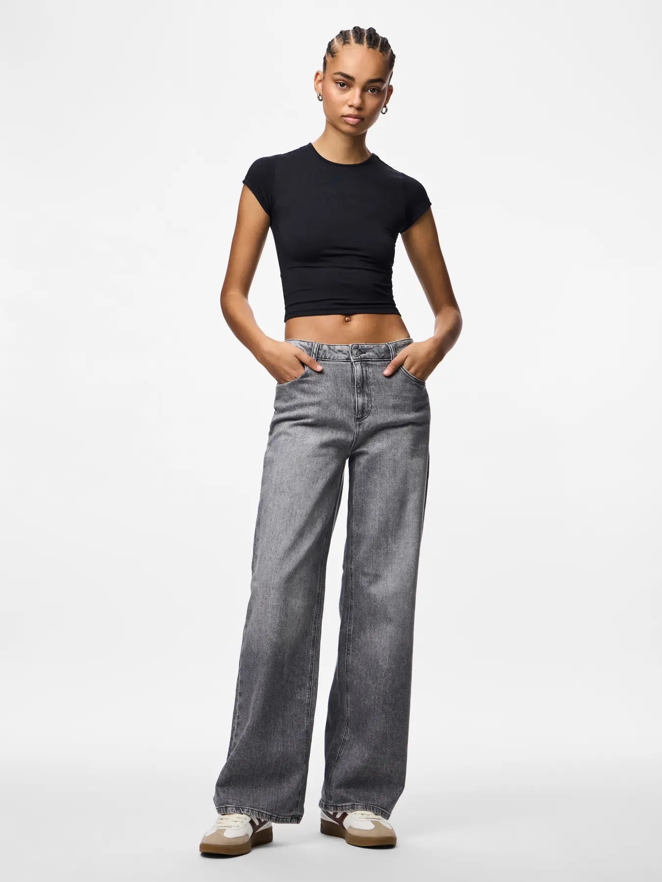 PIECES SILKE MW WIDE JEANS