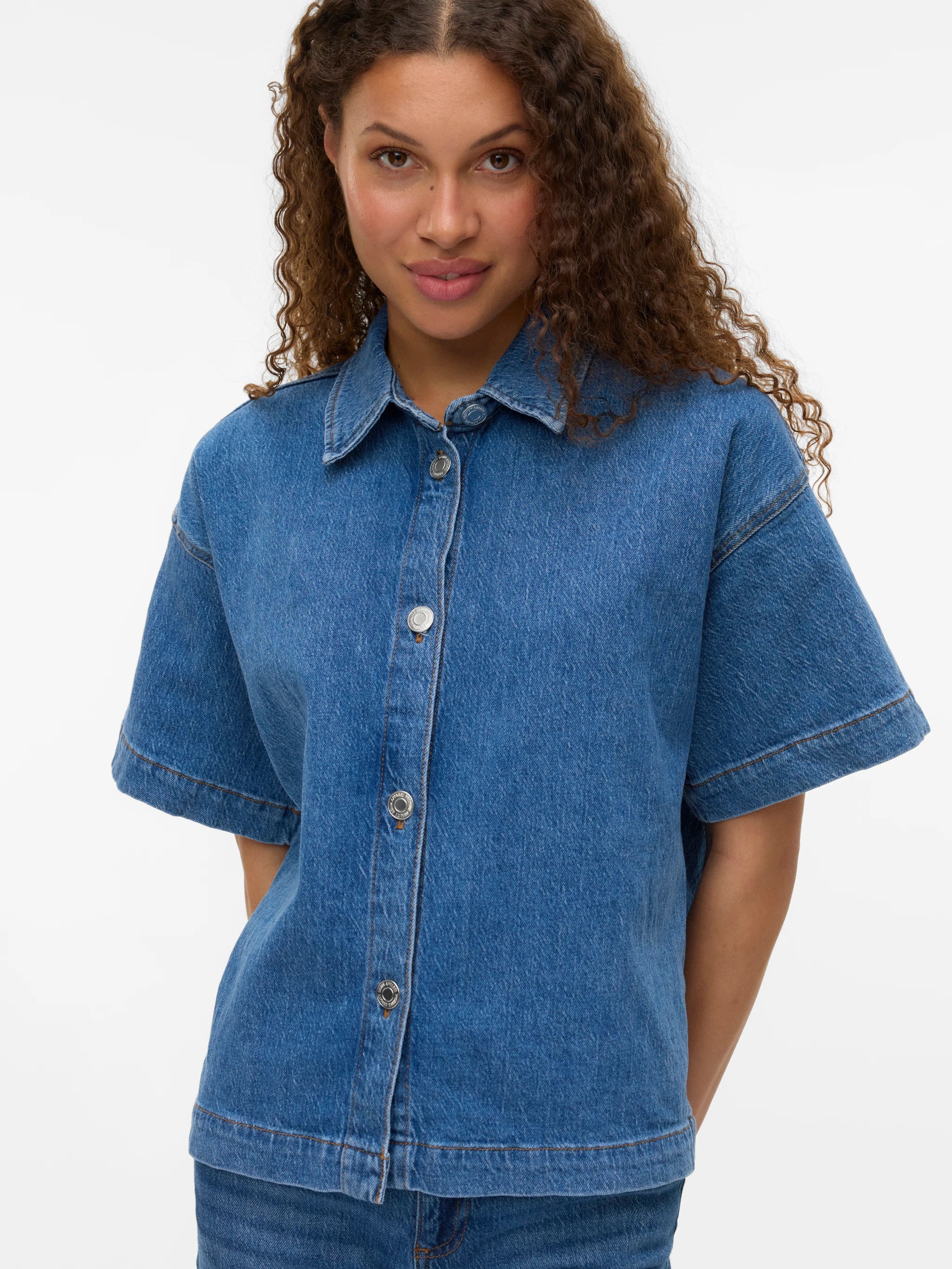 VERO MODA TESSA SS LOOSE DENIM SHIRT