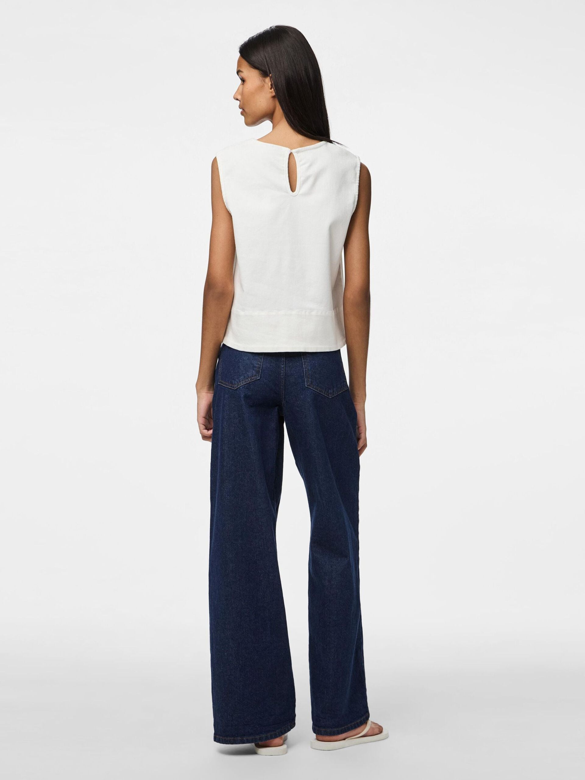 PIECES SALUME SL DENIM TOP