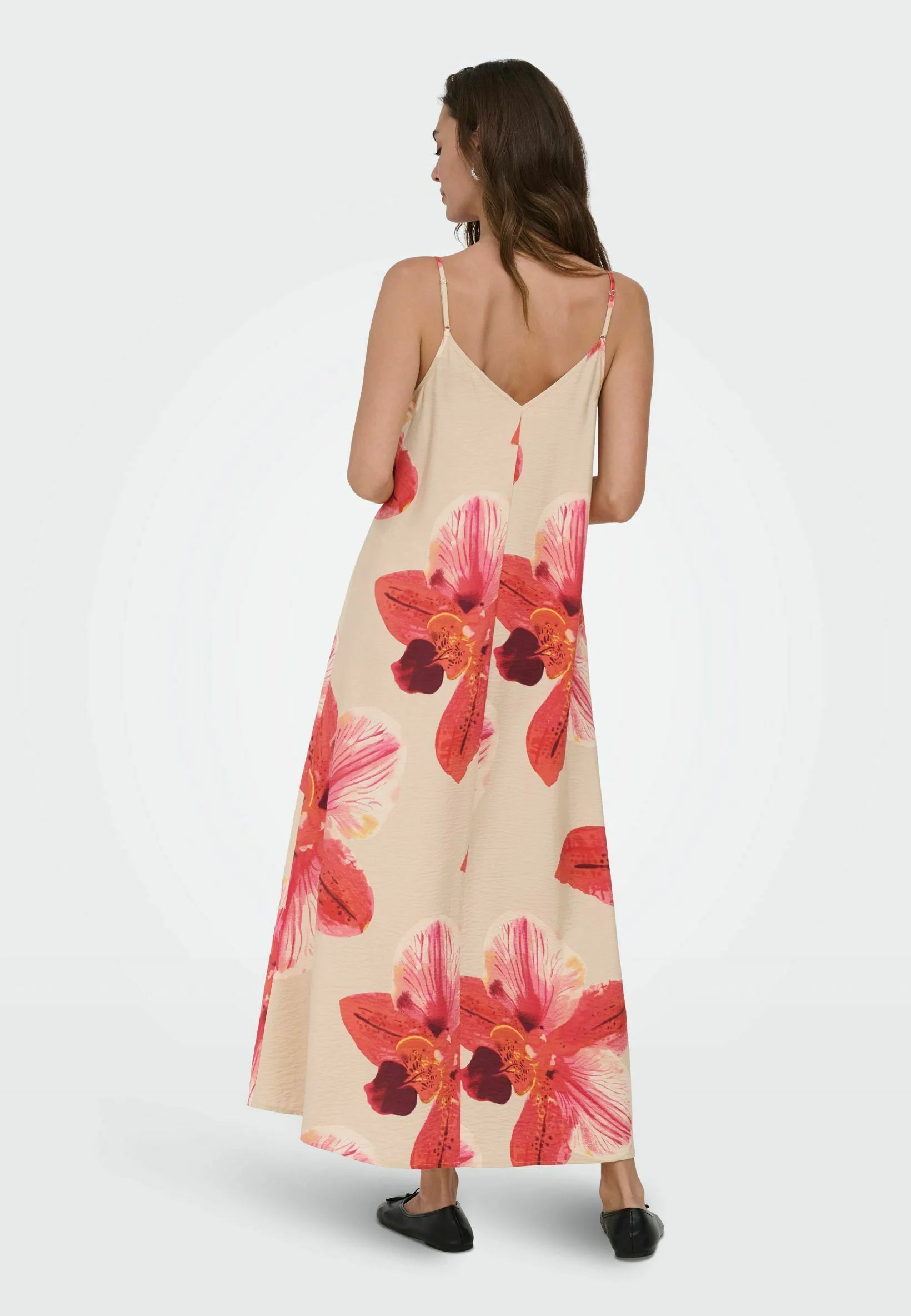 ONLY RESI-ELANOR STRAP BIG FLOWR DRESS