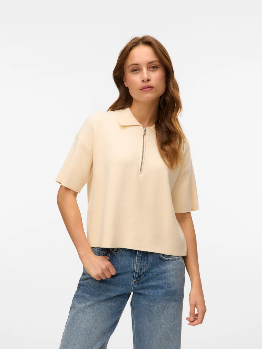 VERO MODA GOLD 2/4 POLONECK PULLOVER