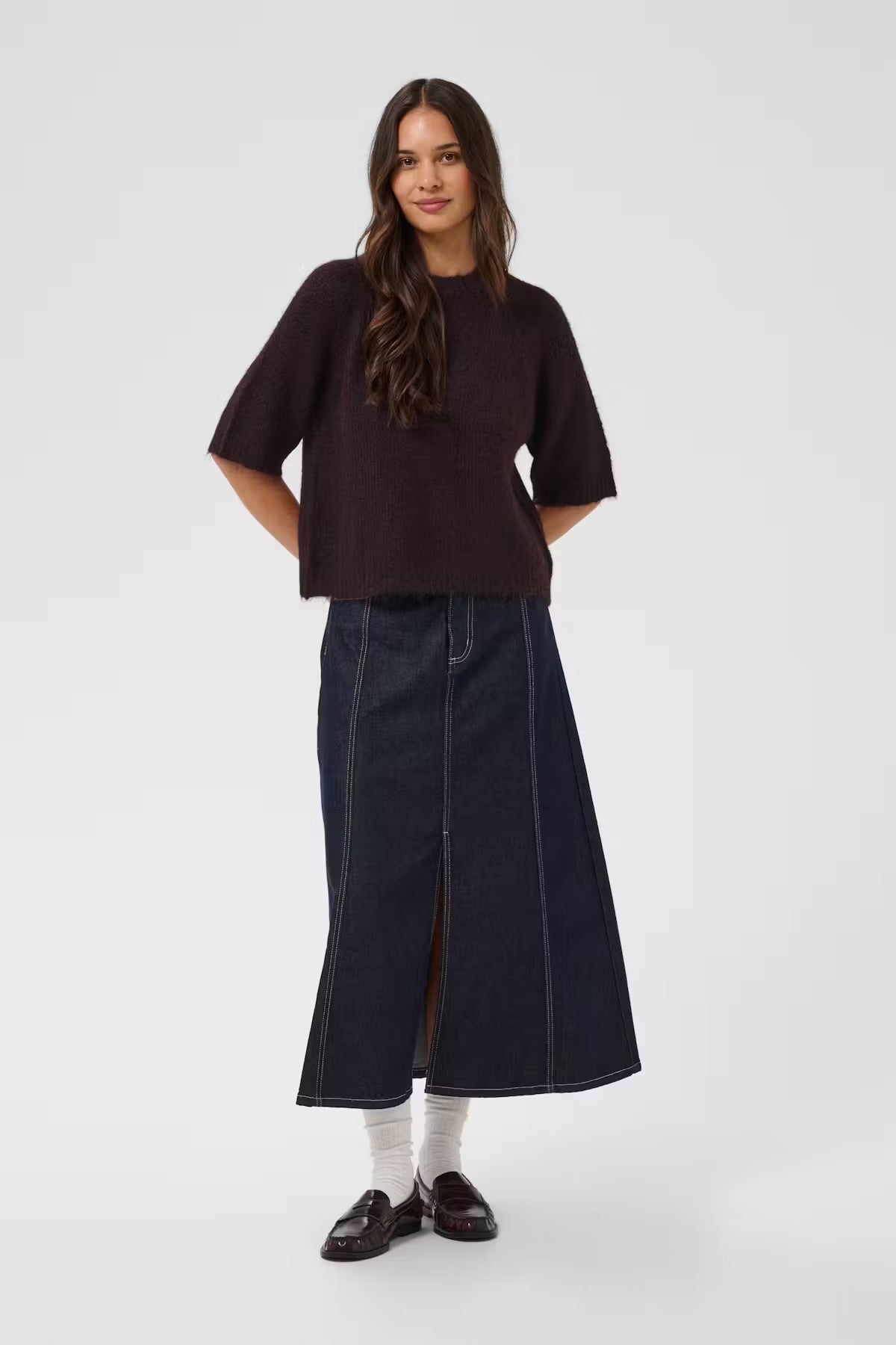 KAFFE EMILIE CROPPED KNIT PULLOVER