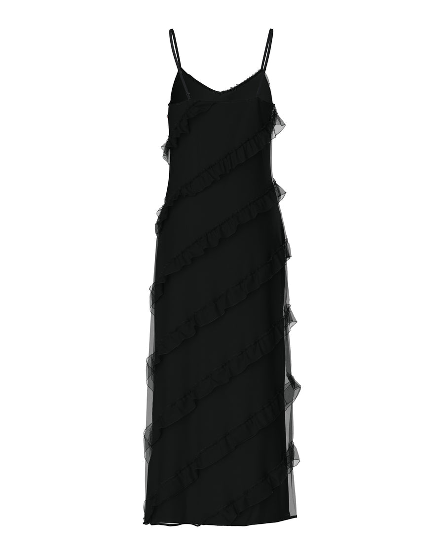 PIECES TWIRL FRILL MAXI STRAP DRESS