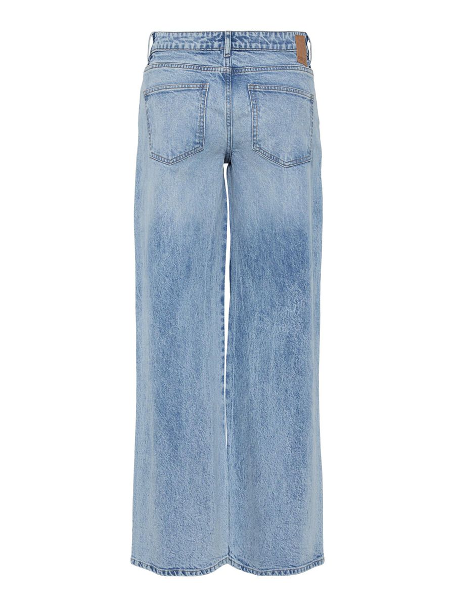 PIECES SELMA LW WIDE JEANS - LIGHT BLUE DENIM