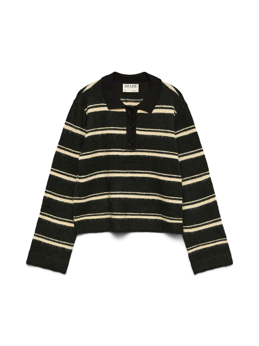 AWARE TACEY LS POLO KNIT