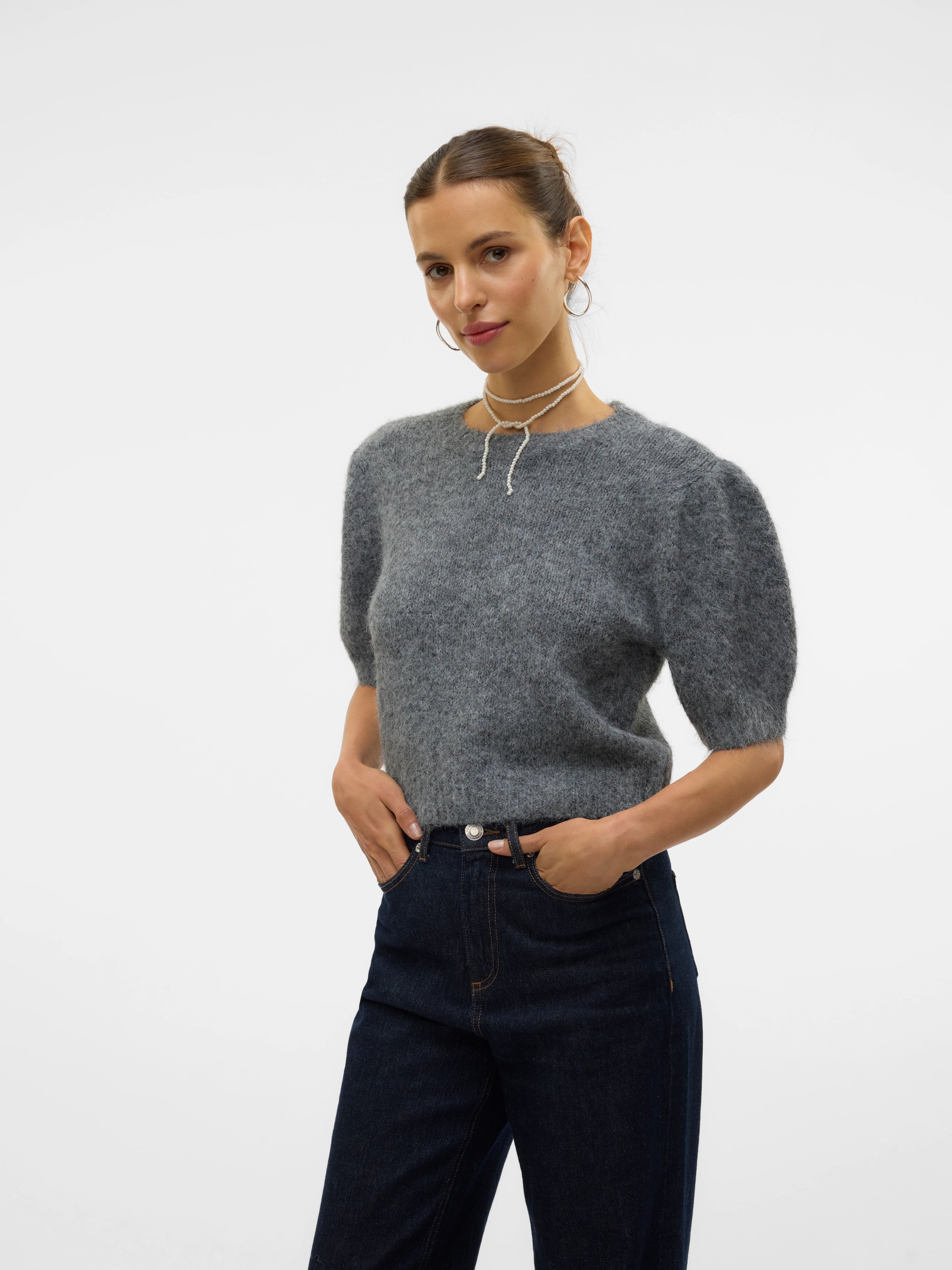 VERO MODA NOVAH SS O-NECK PUFF PULLOVER