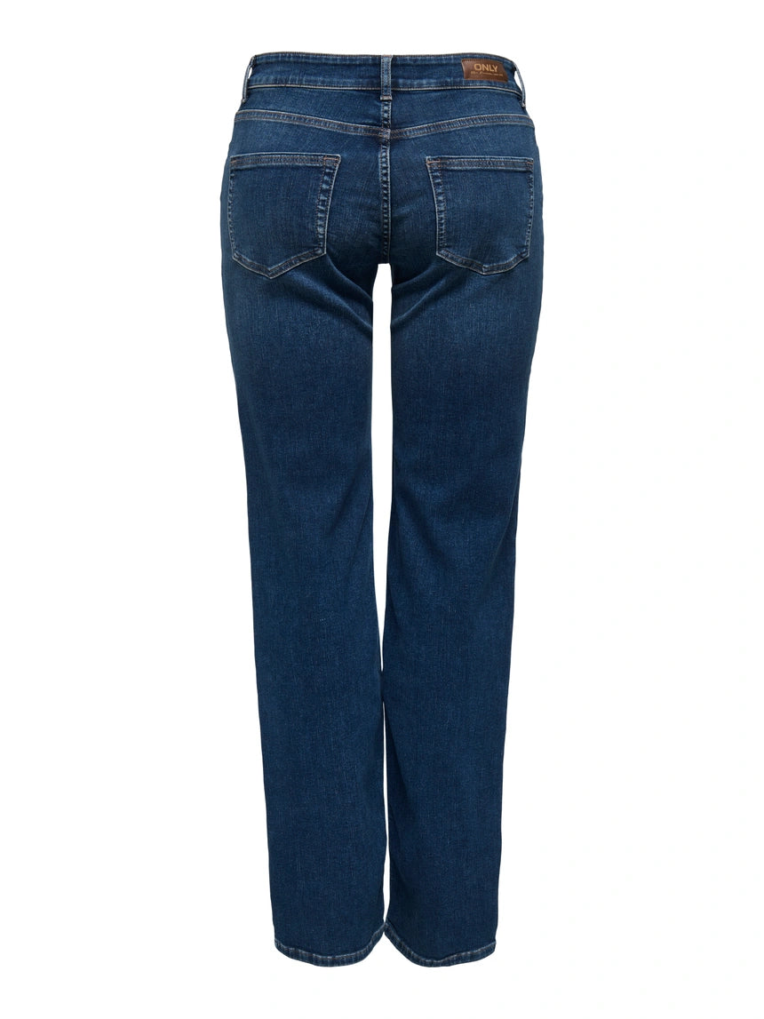 ONLY BLUSH MID STRAIGHT - DARK BLUE DENIM