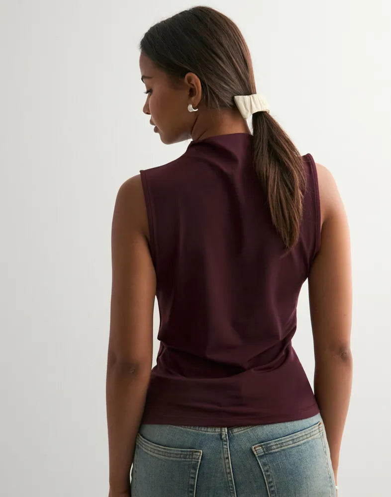 PIECES MADISON SL DRAPED TOP