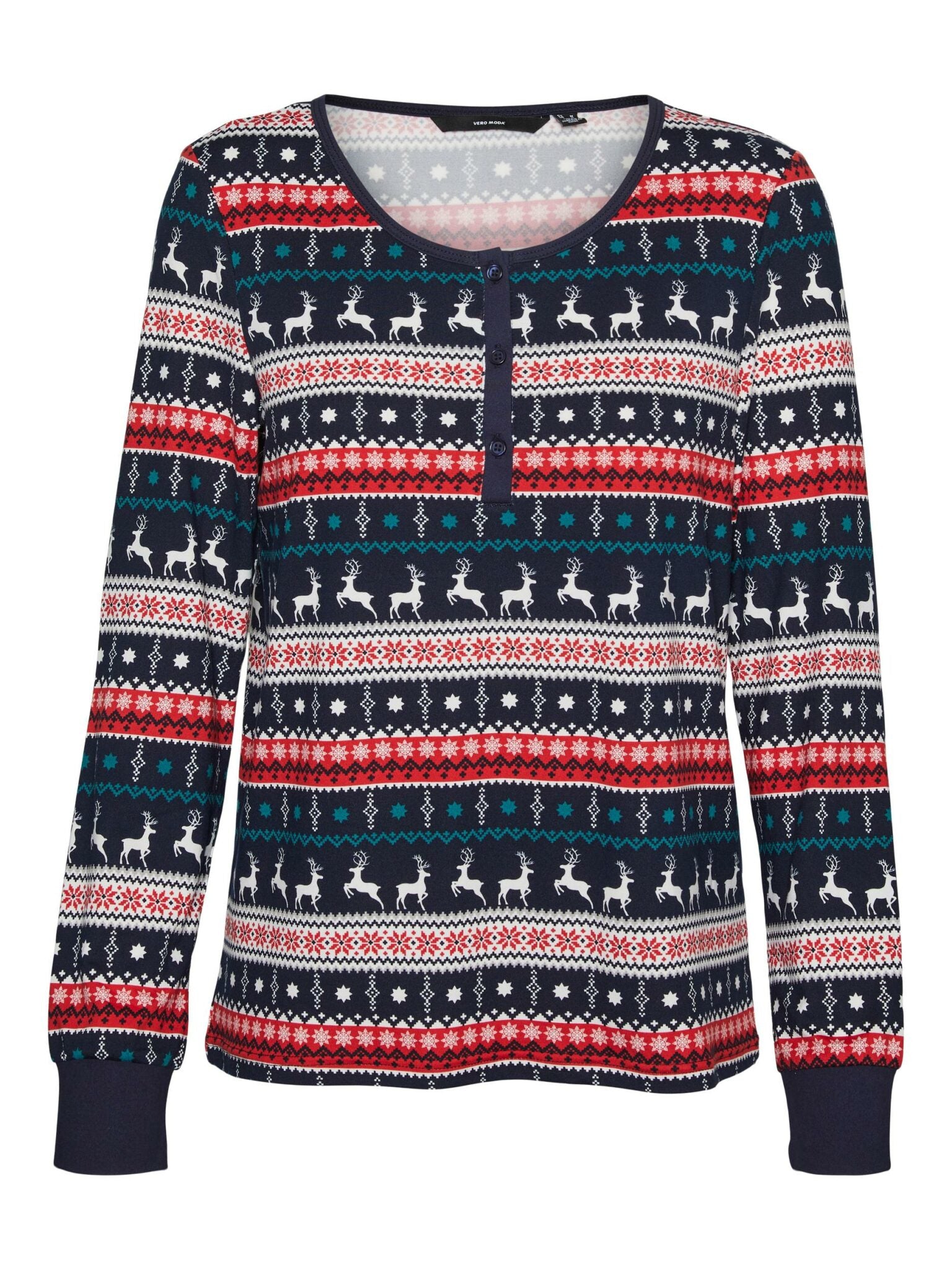 VERO MODA XMAS NEW LS BUTTON TOP