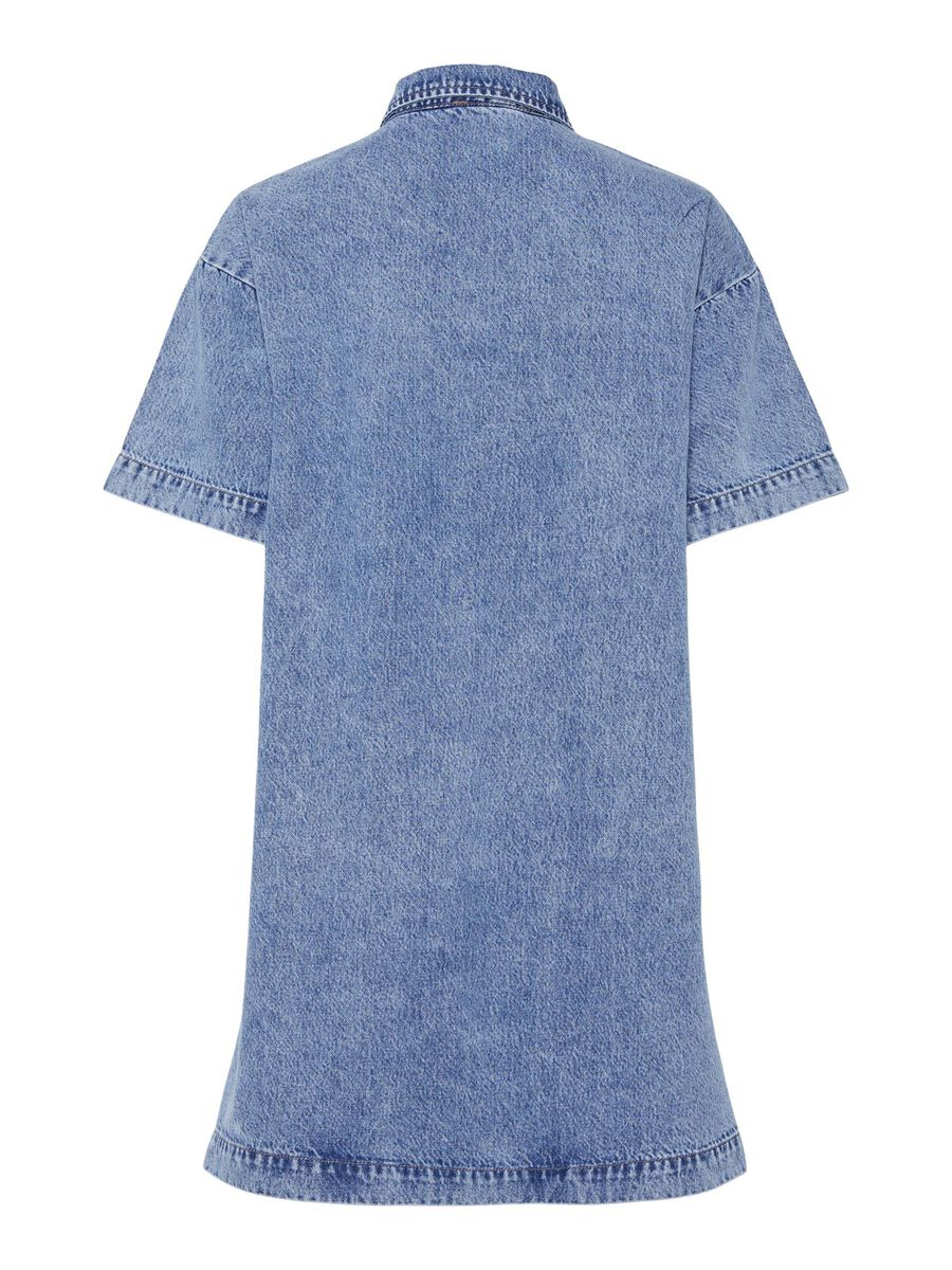 PIECES KENYA SS A-SHAPE DENIM DRESS
