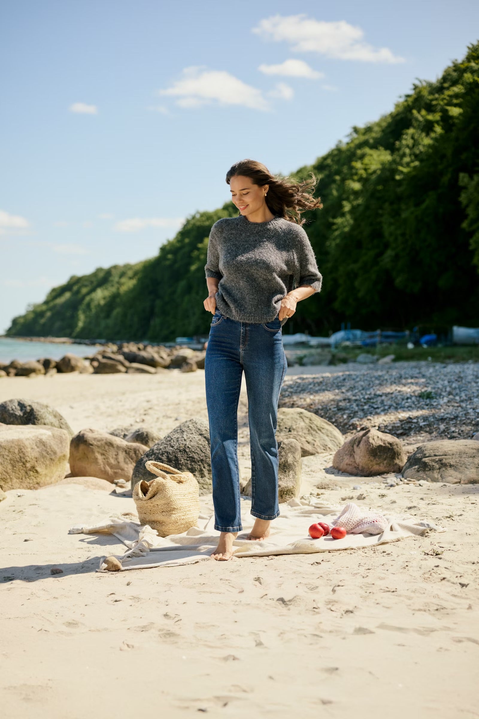 KAFFE EMILIE CROPPED KNIT PULLOVER