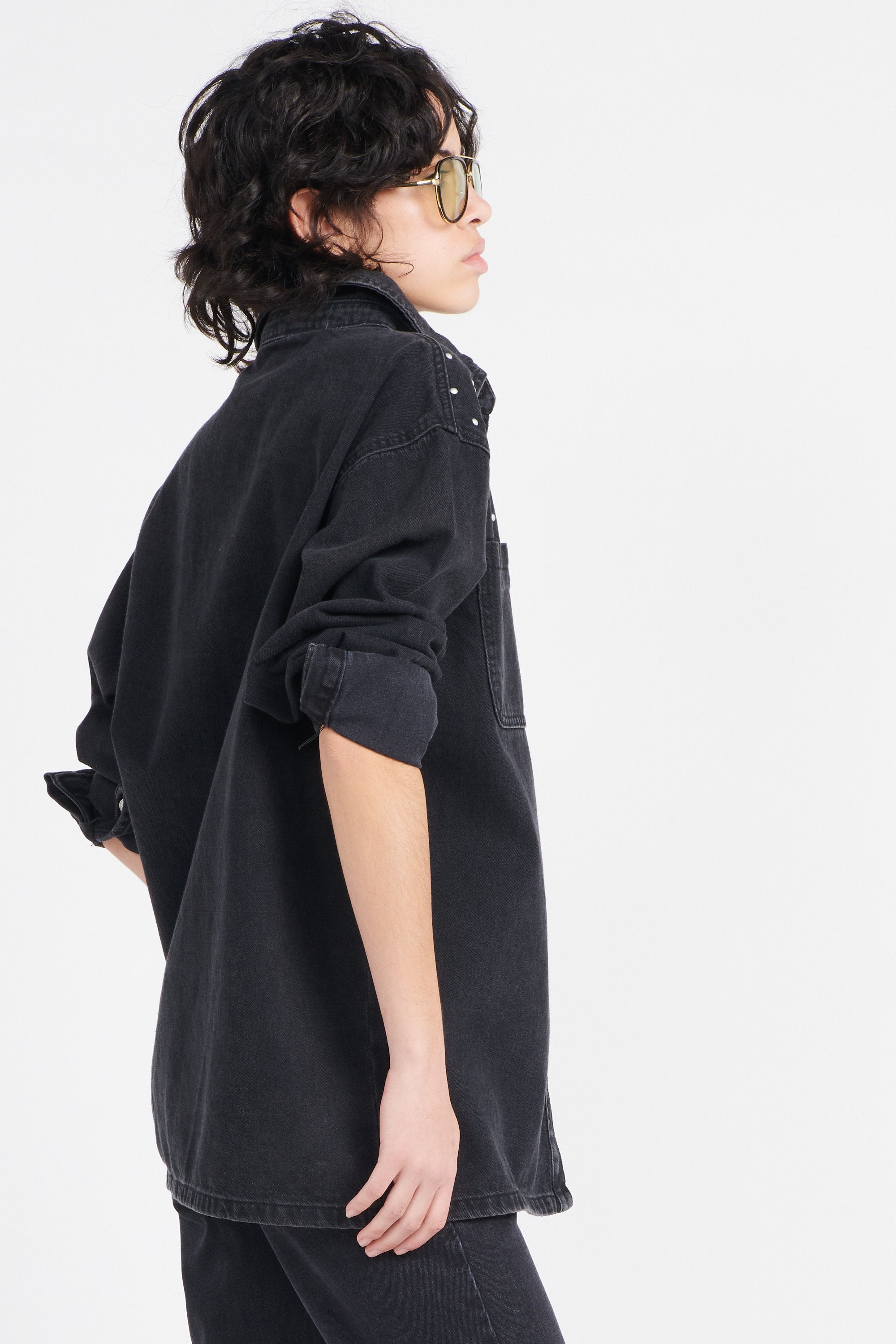 NOISY MAY ALVA LS OVERSIZE STUD SHACKET