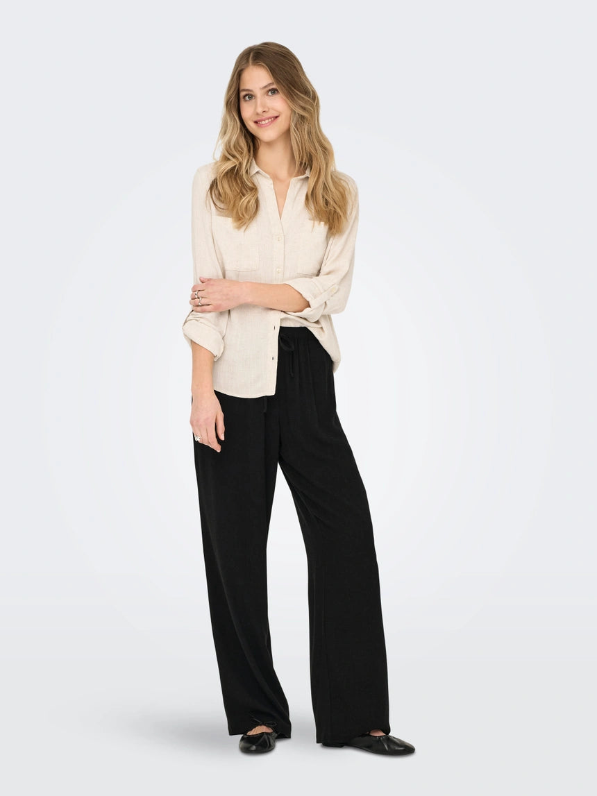 ONLY SIESTA MW PULL-UP LINEN PANT