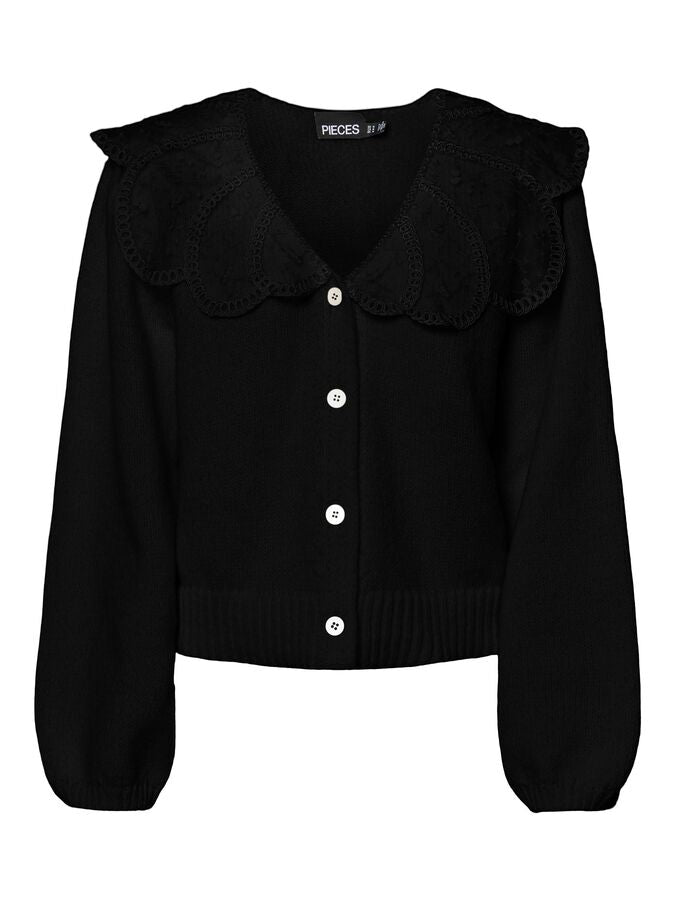 PIECES ABBY LS LACE COLLAR KNIT CARDIGAN