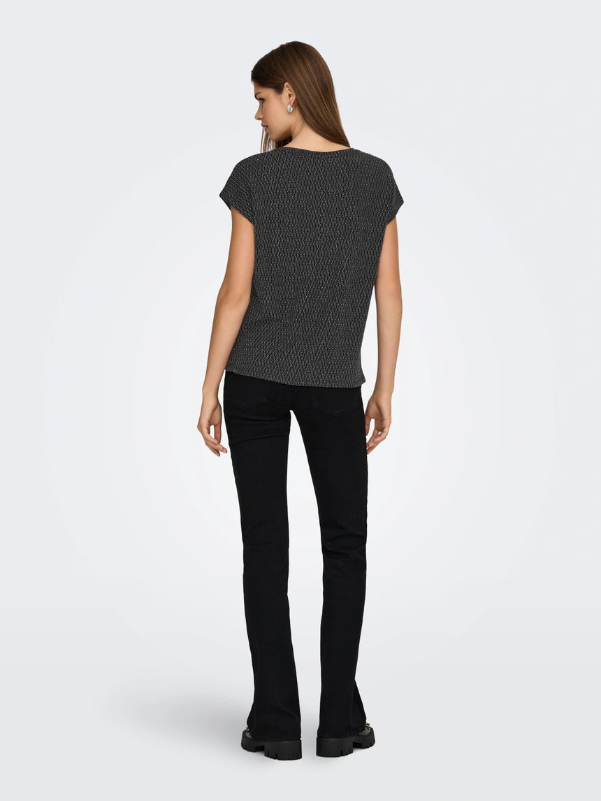 ONLY CAROL S/S V-NECK GLITTER TOP