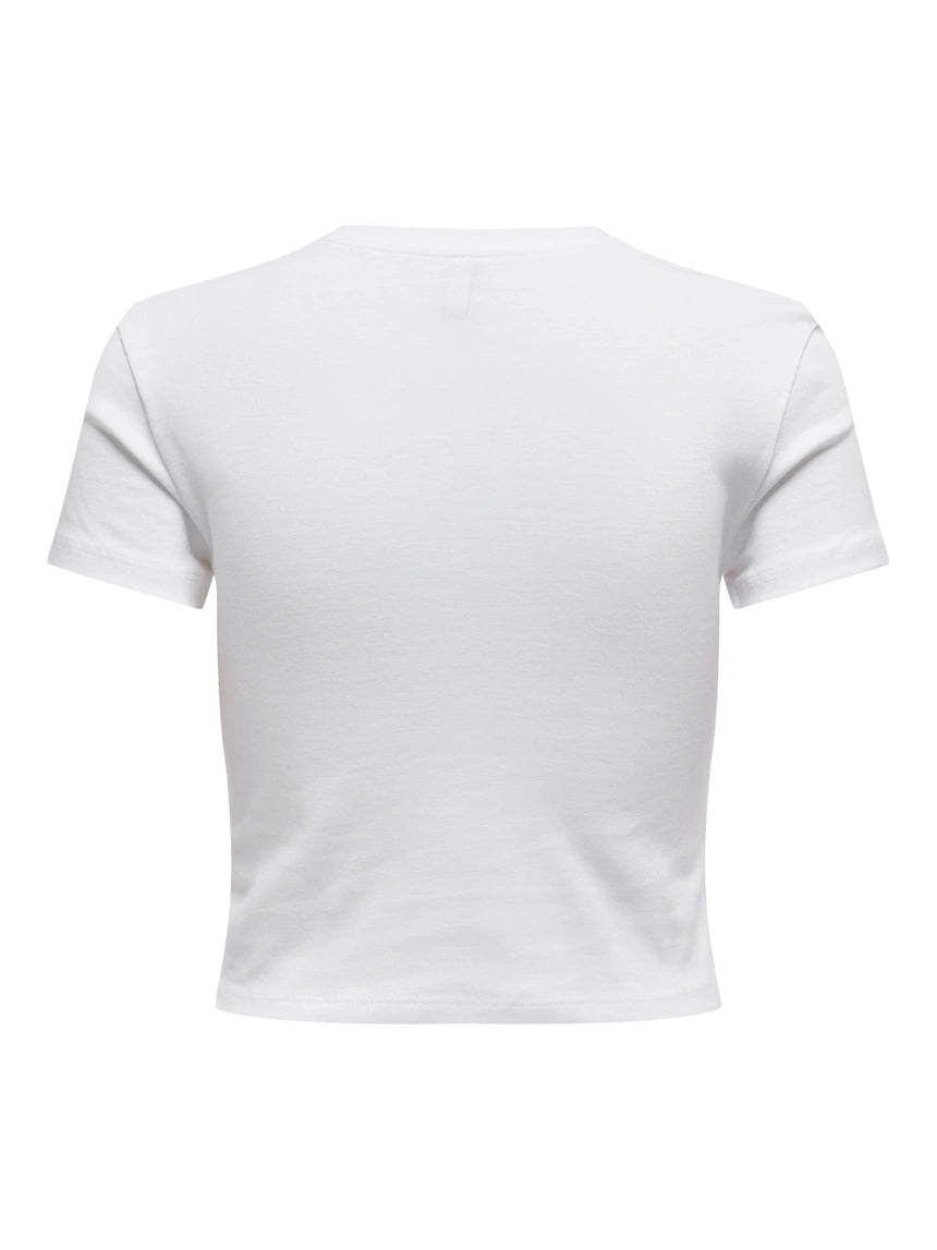 ONLY KIRA S/S BLING O-NECK SHORT TOP