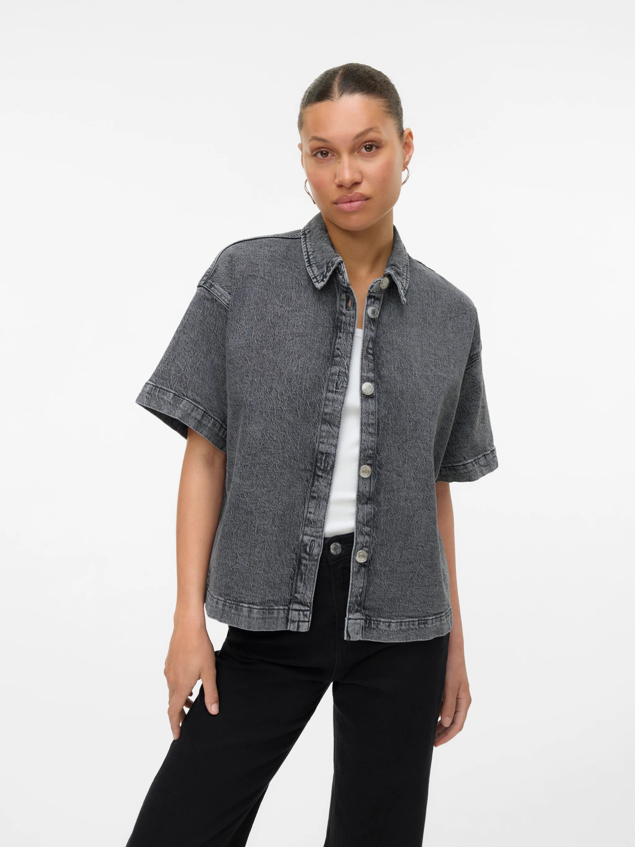 VERO MODA TESSA SS LOOSE DENIM SHIRT