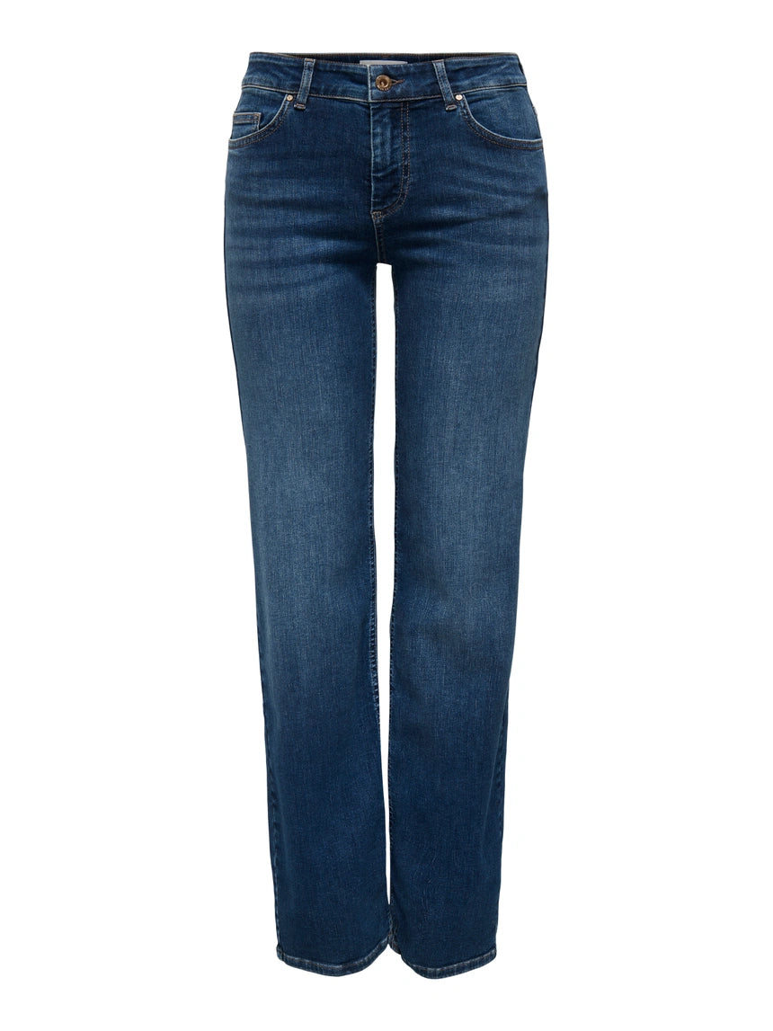 ONLY BLUSH MID STRAIGHT - DARK BLUE DENIM