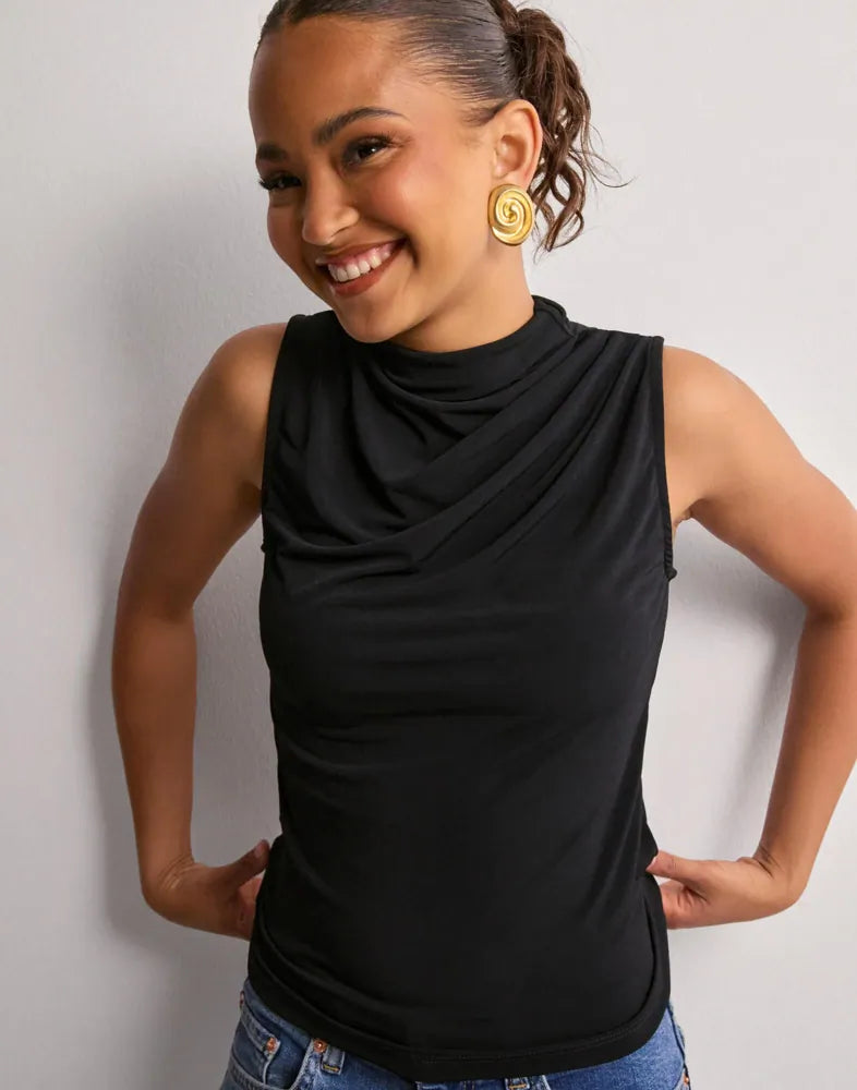 PIECES MADISON SL DRAPED TOP