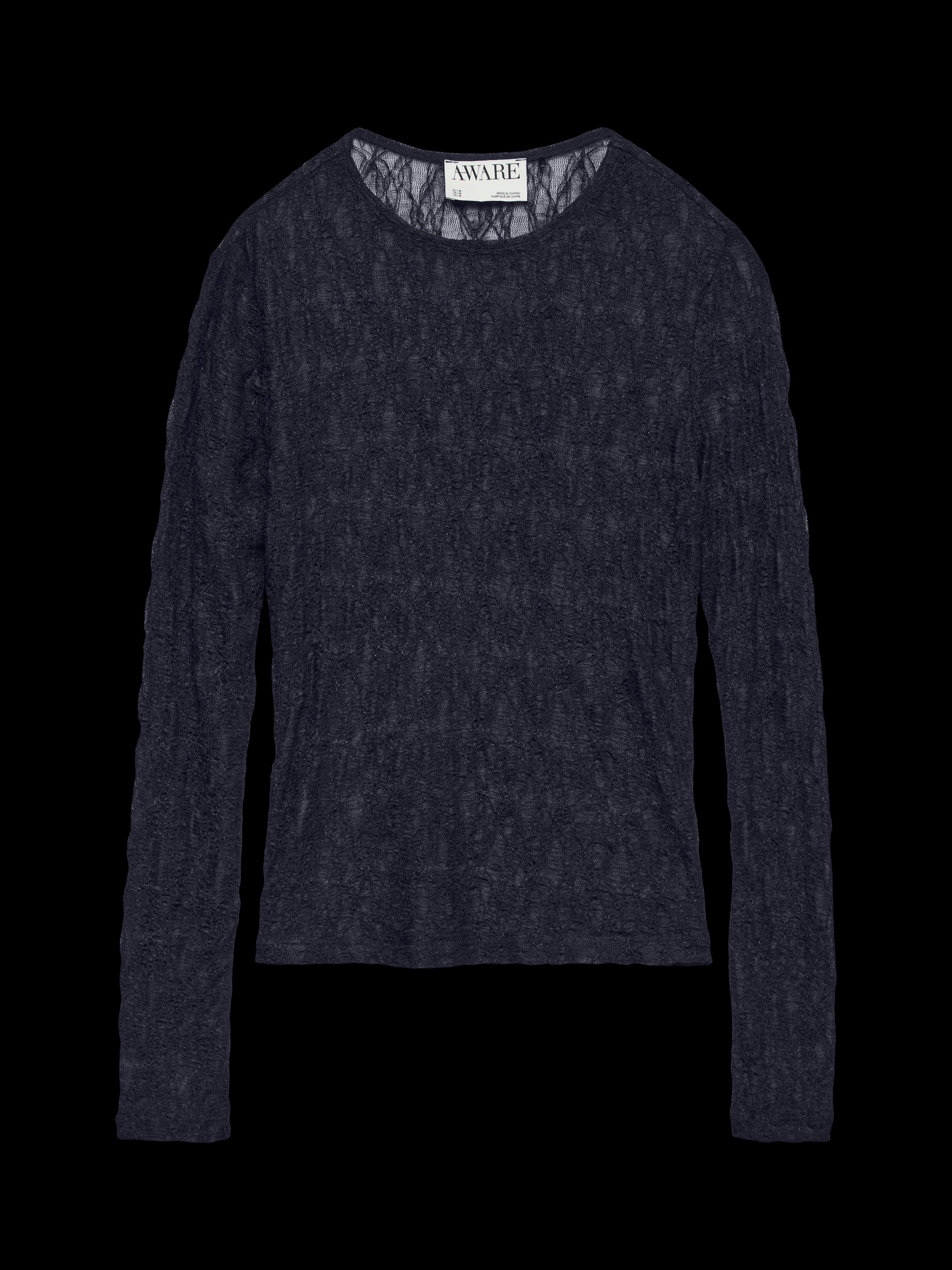 AWARE TESSY LS O-NECK LACE TOP