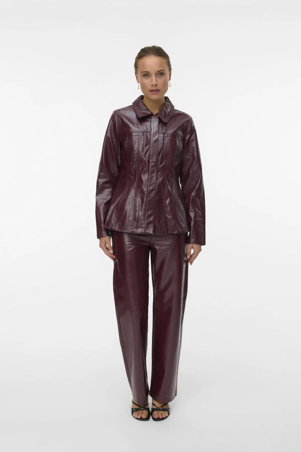 VERO MODA TESSA HR WIDE COLORED VINYL PANTS
