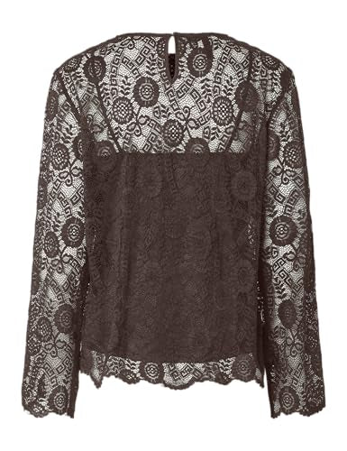 PIECES OLLINE LS LACE O-NECK TOP