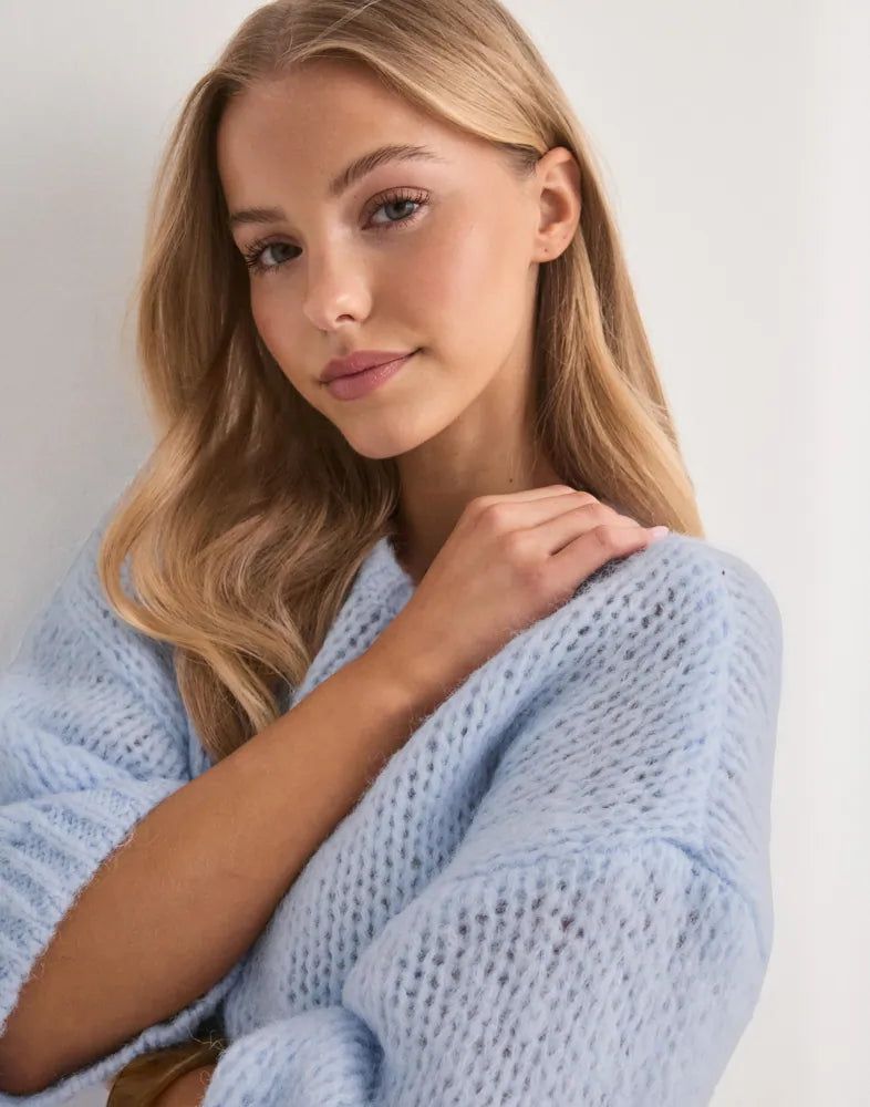 ONLY NORDIC SS LOOSE O-NECK KNT