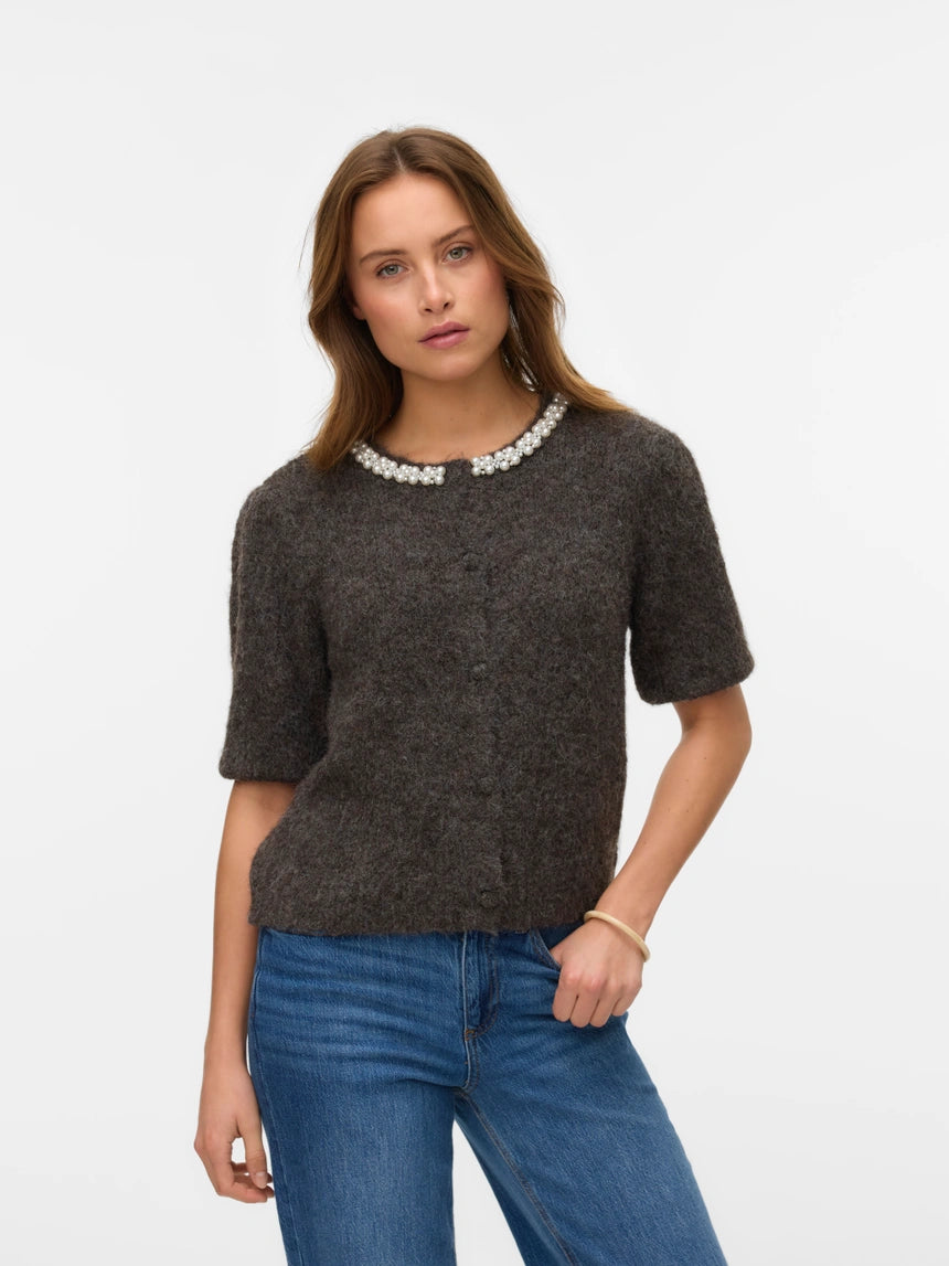 VERO MODA OCEAN 2/4 O-NECK JEWELLERY CARDIGAN