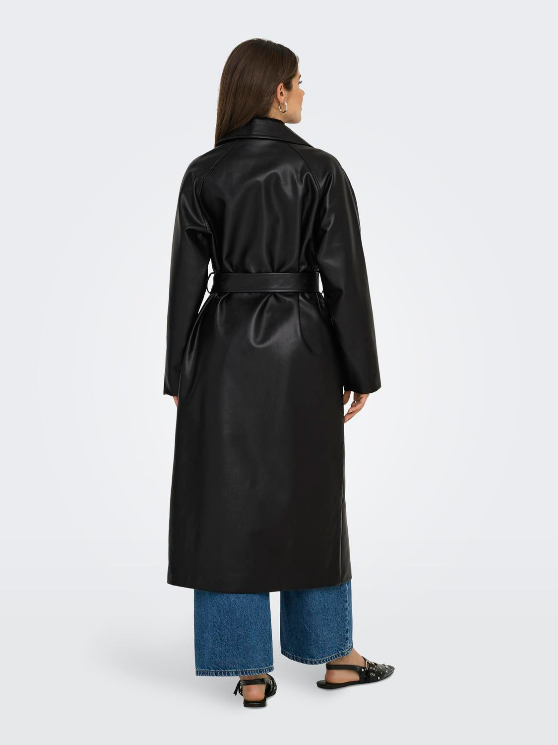ONLY BINA FAUX LEATHER TRENCHCOAT