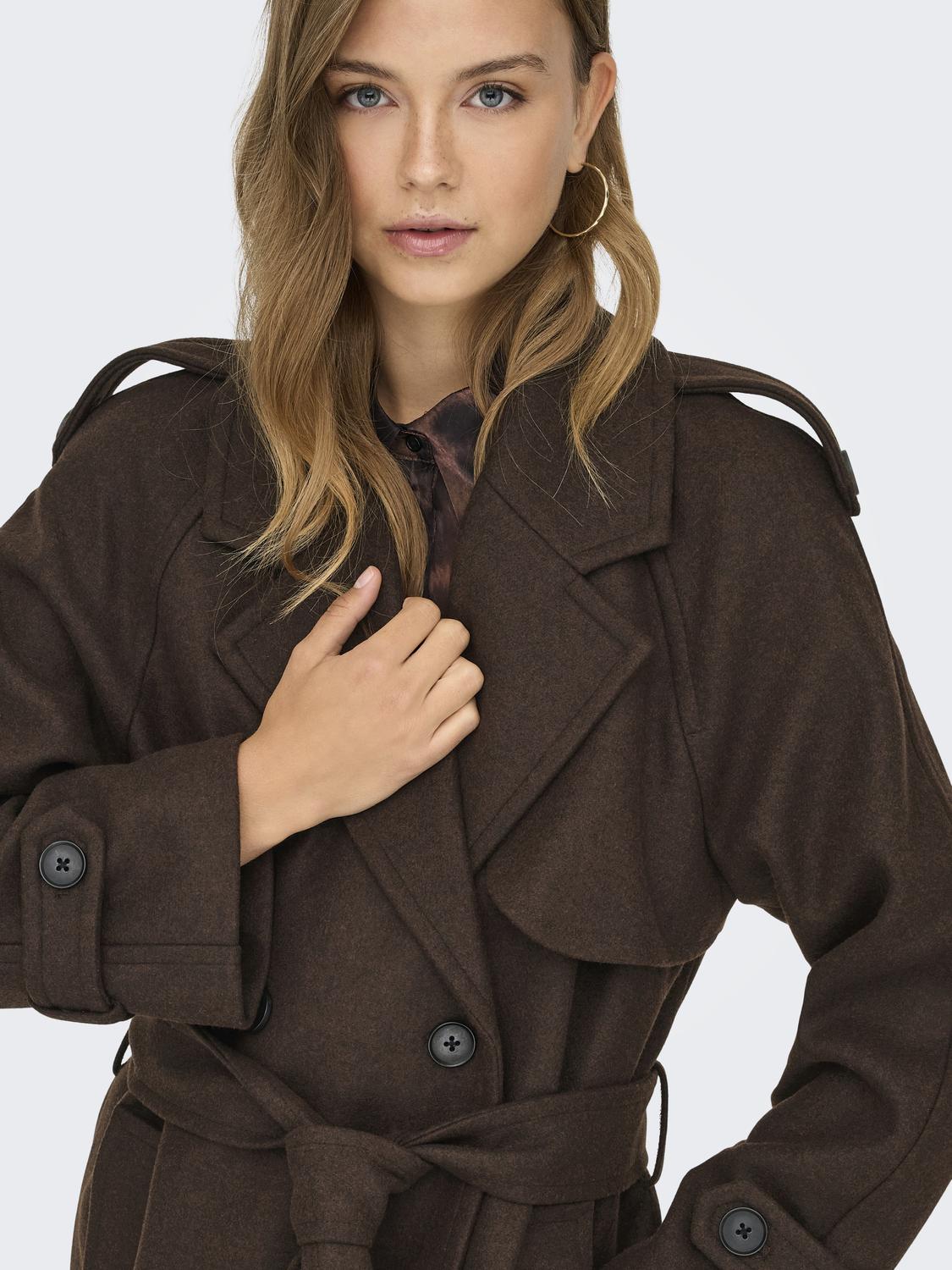 ONLY DEAR-TRILLION LONG BELT COAT PNT NOOS