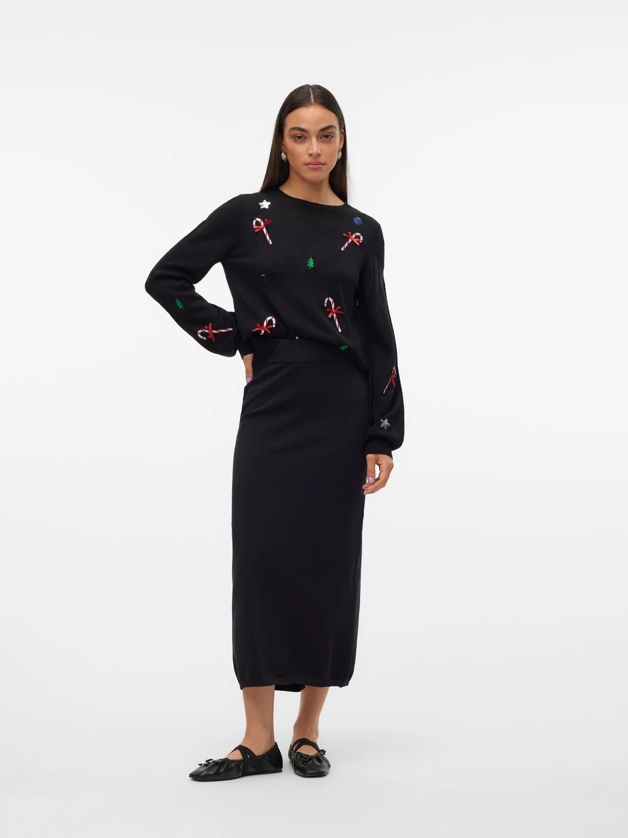 VERO MODA NEW JOLLY LS O-NECK PULL XMAS