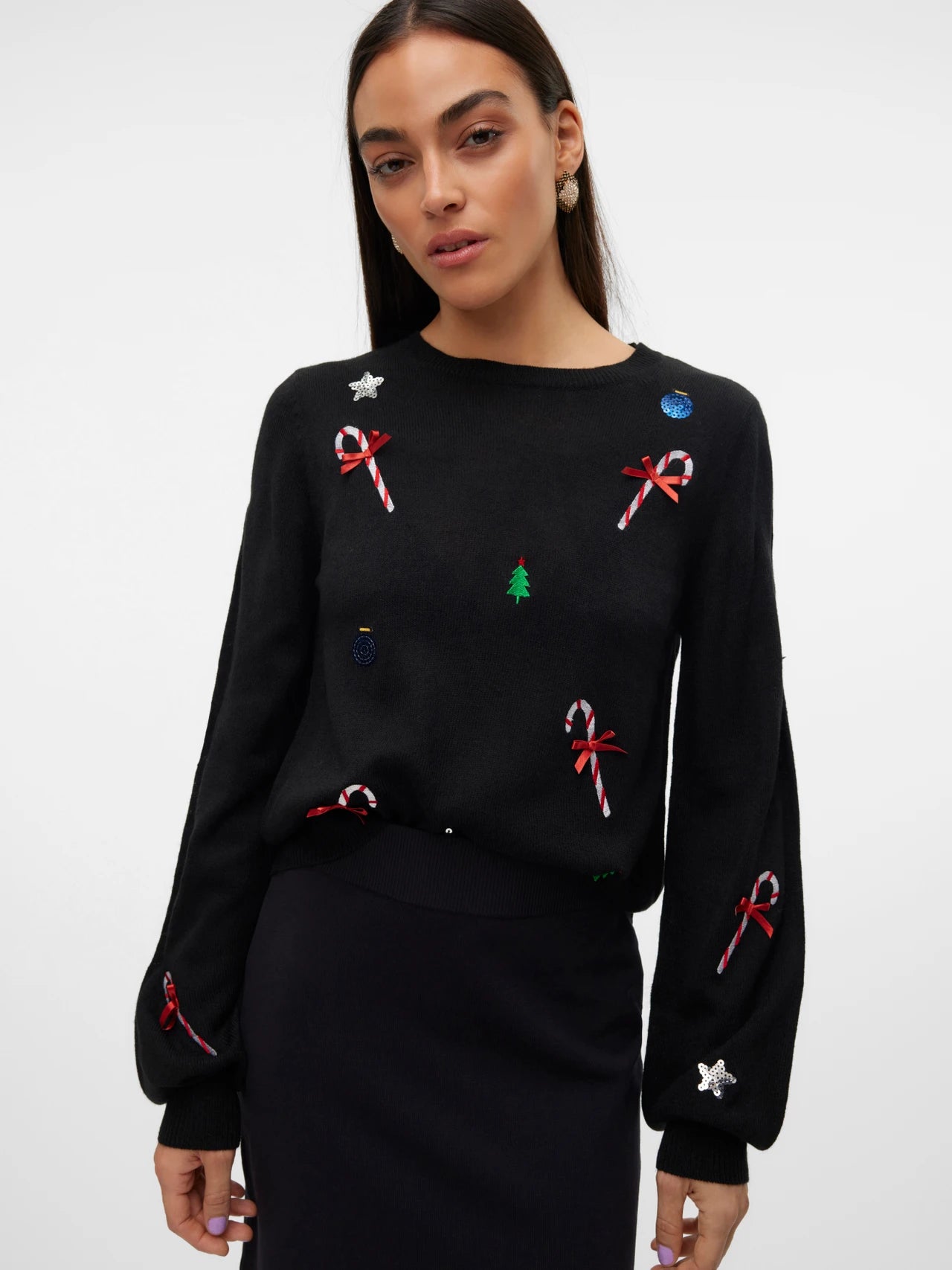 VERO MODA NEW JOLLY LS O-NECK PULL XMAS