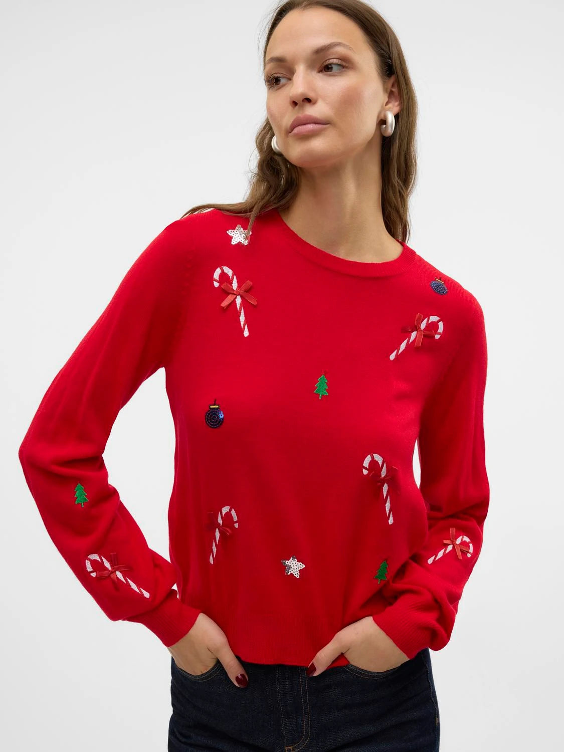 VERO MODA NEW JOLLY LS O-NECK PULL XMAS