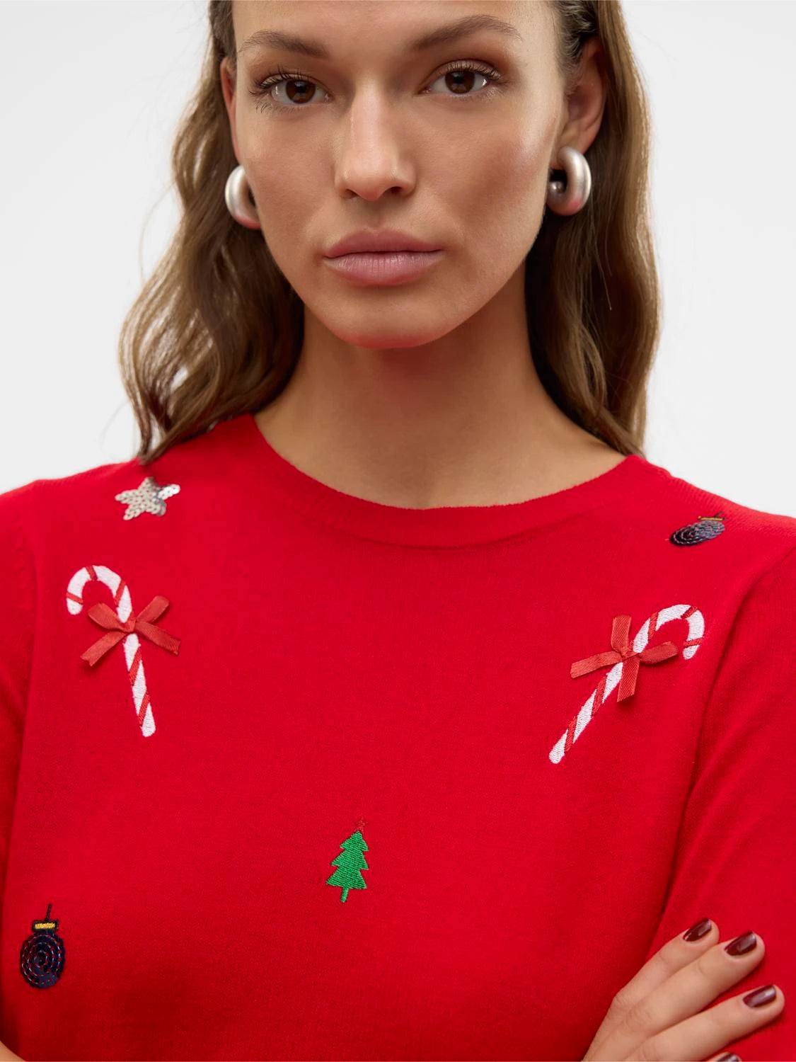 VERO MODA NEW JOLLY LS O-NECK PULL XMAS