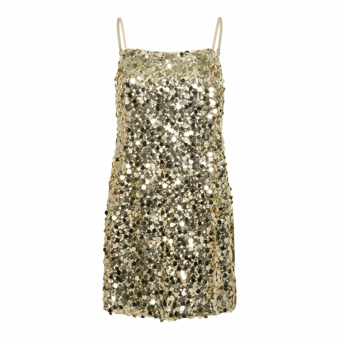 PIECES DISCO MINI STRAP DRESS