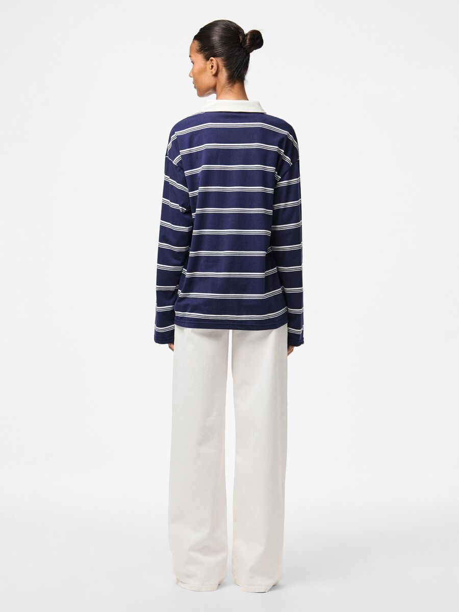 PIECES SADIE LS POLO TOP