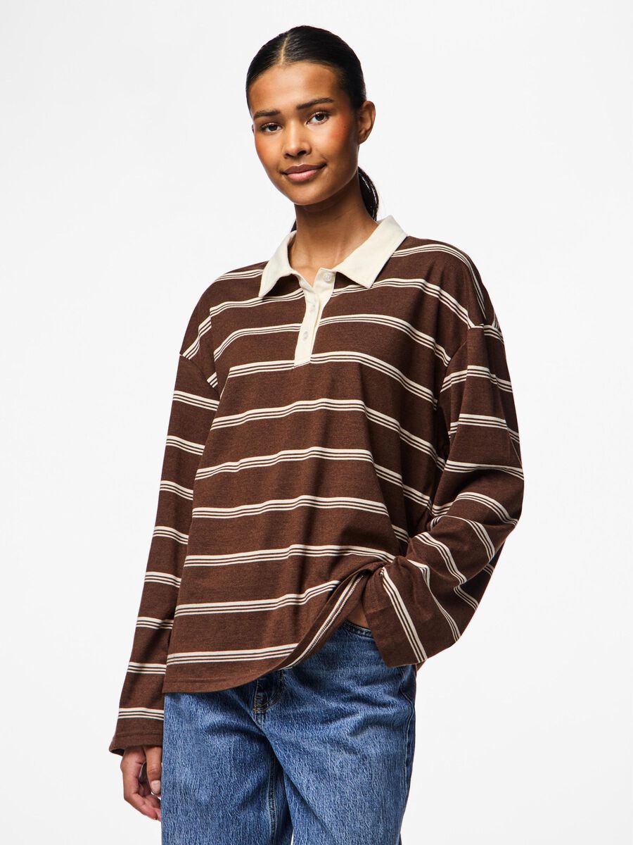 PIECES SADIE LS POLO TOP