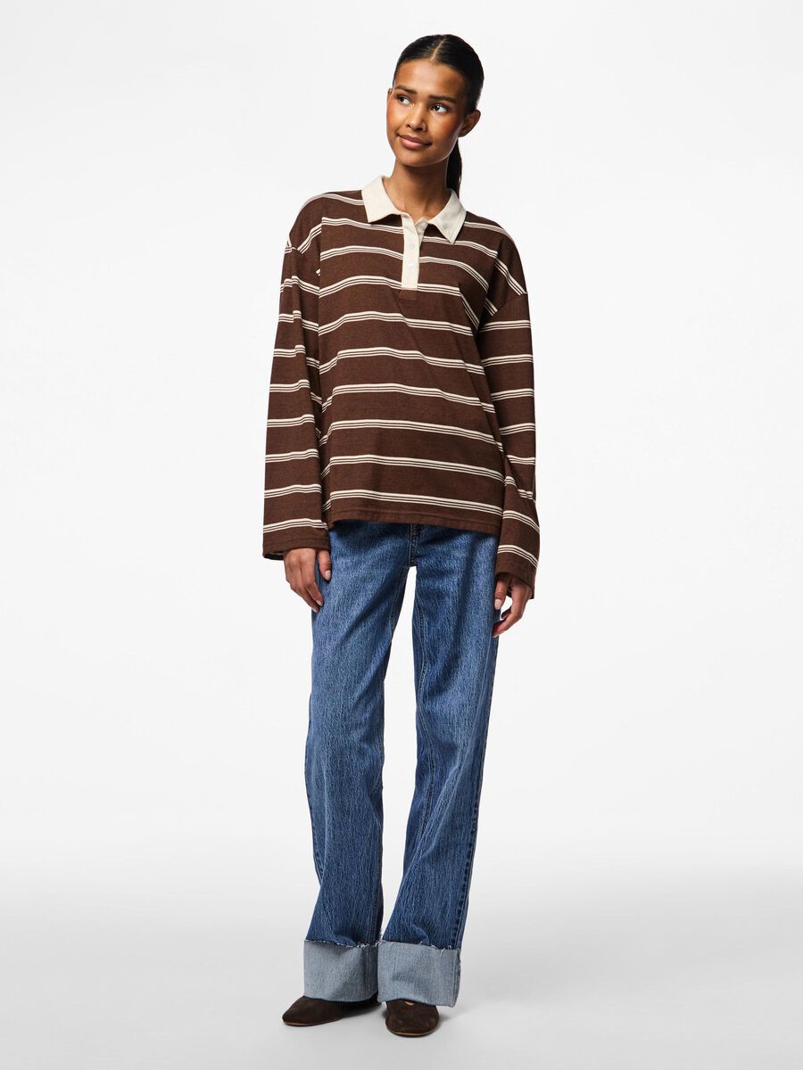 PIECES SADIE LS POLO TOP