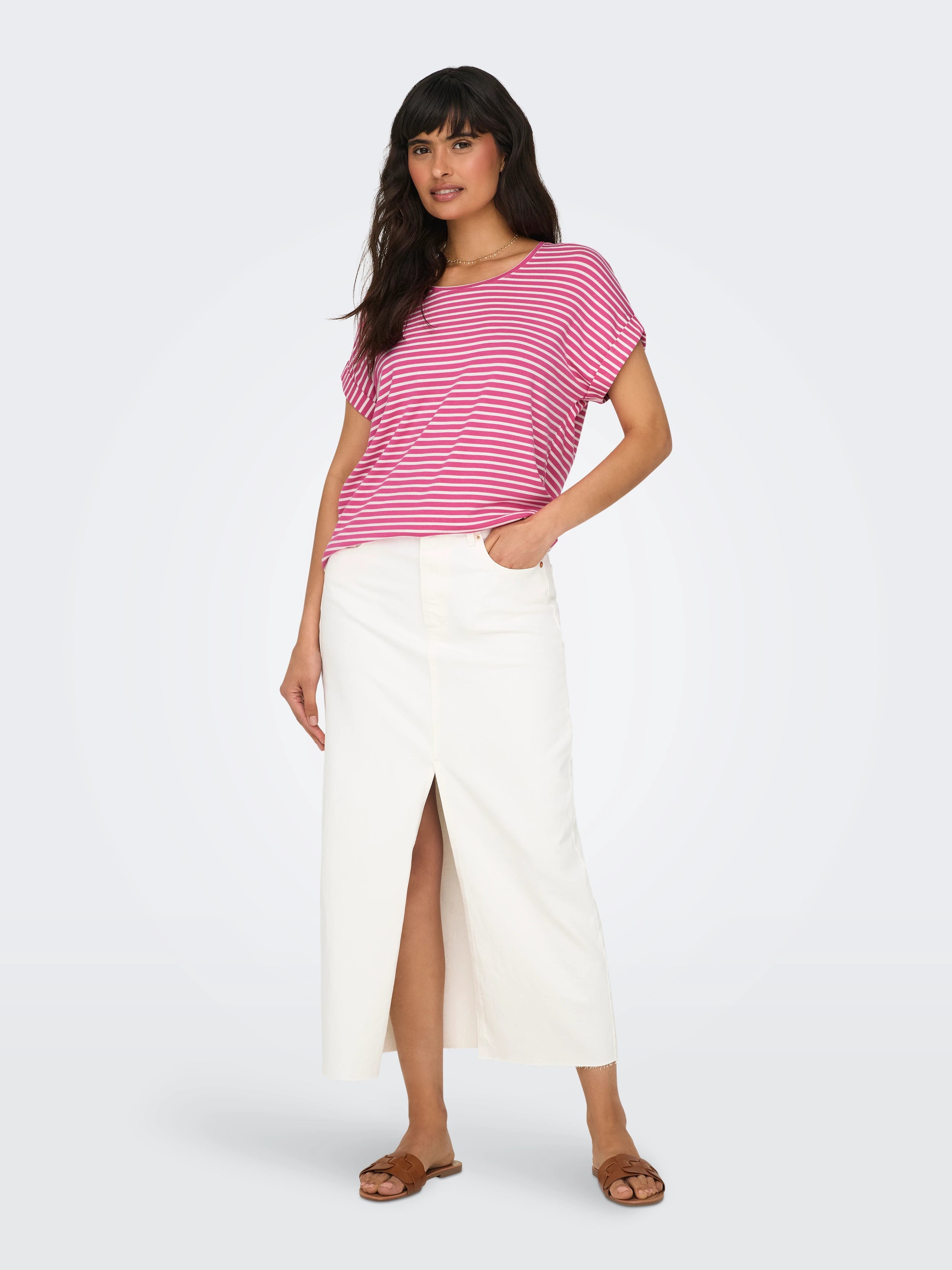 ONLY MOSTER STRIPE S/S O-NECK TOP