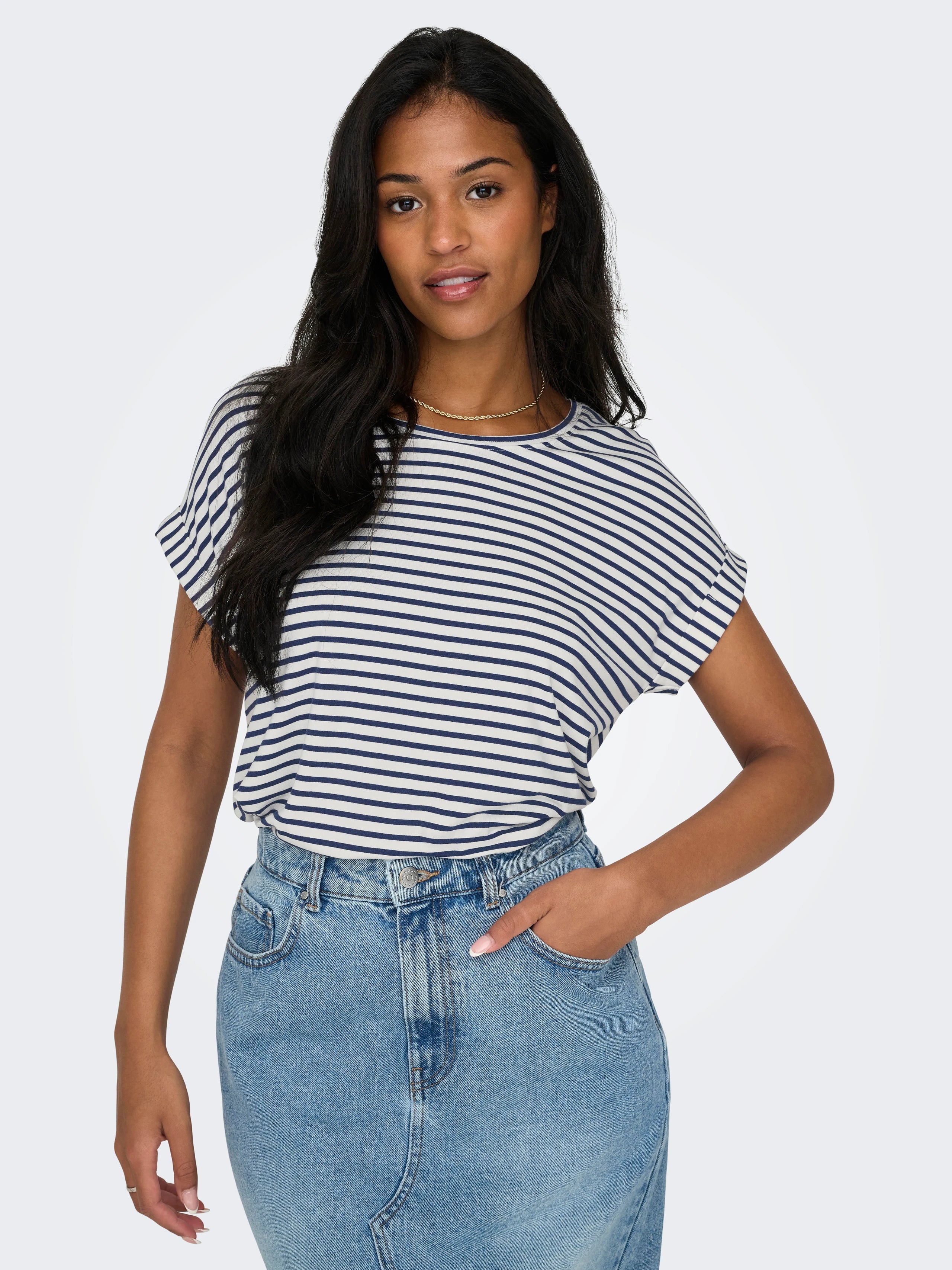 ONLY MOSTER STRIPE S/S O-NECK TOP