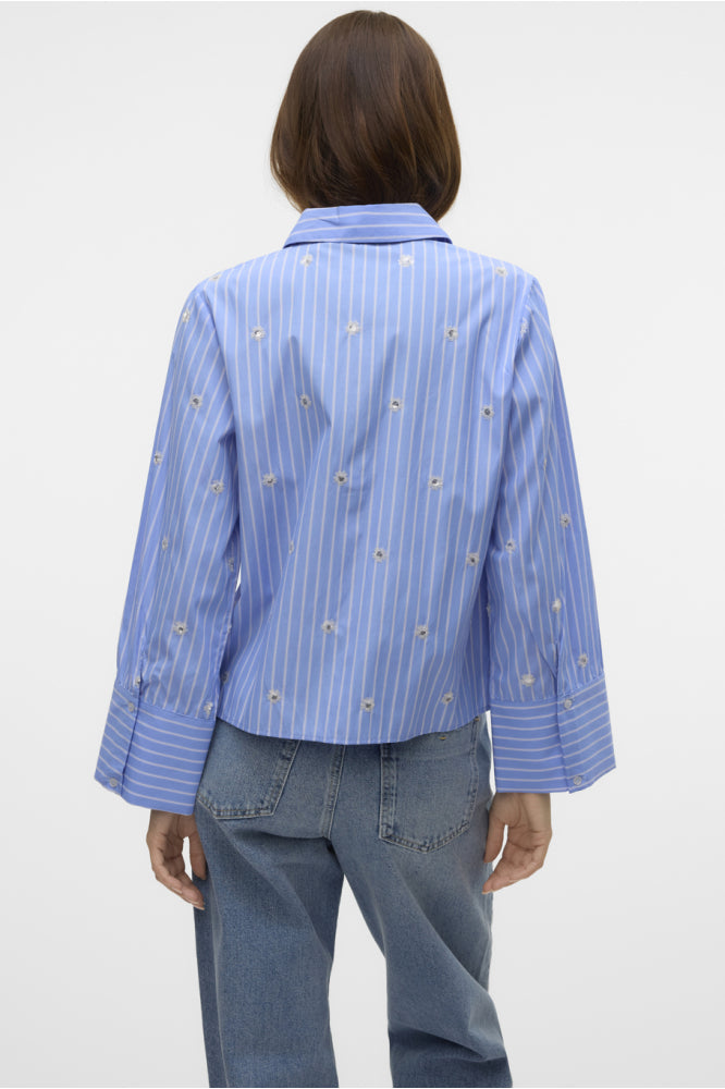VERO MODA LEILA LS LOOSE SHORT SHIRT