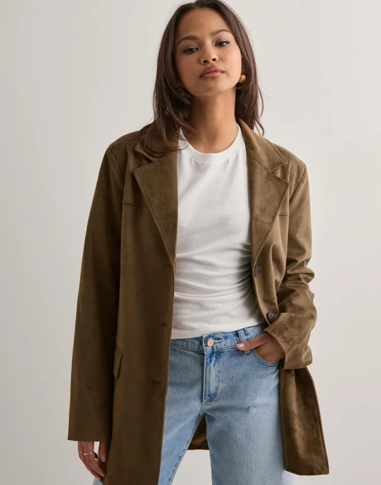 ONLY TULIP FAUX SUEDE BLAZER COAT