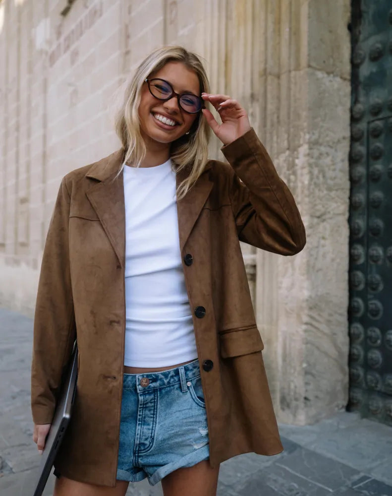 ONLY TULIP FAUX SUEDE BLAZER COAT