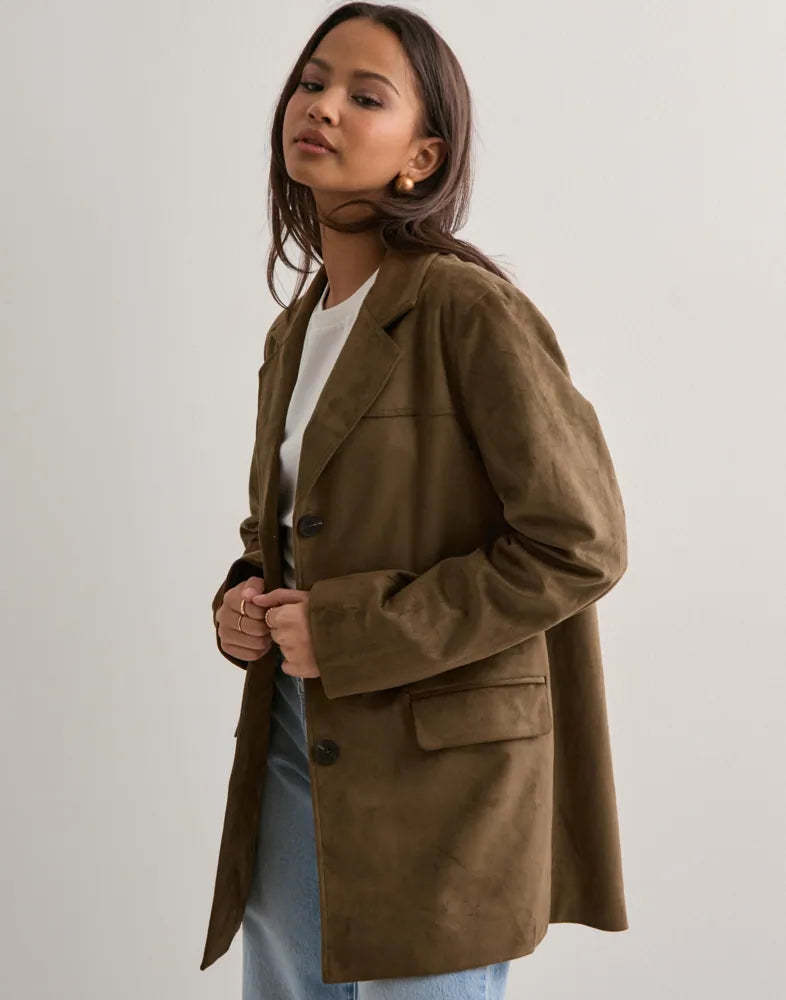 ONLY TULIP FAUX SUEDE BLAZER COAT